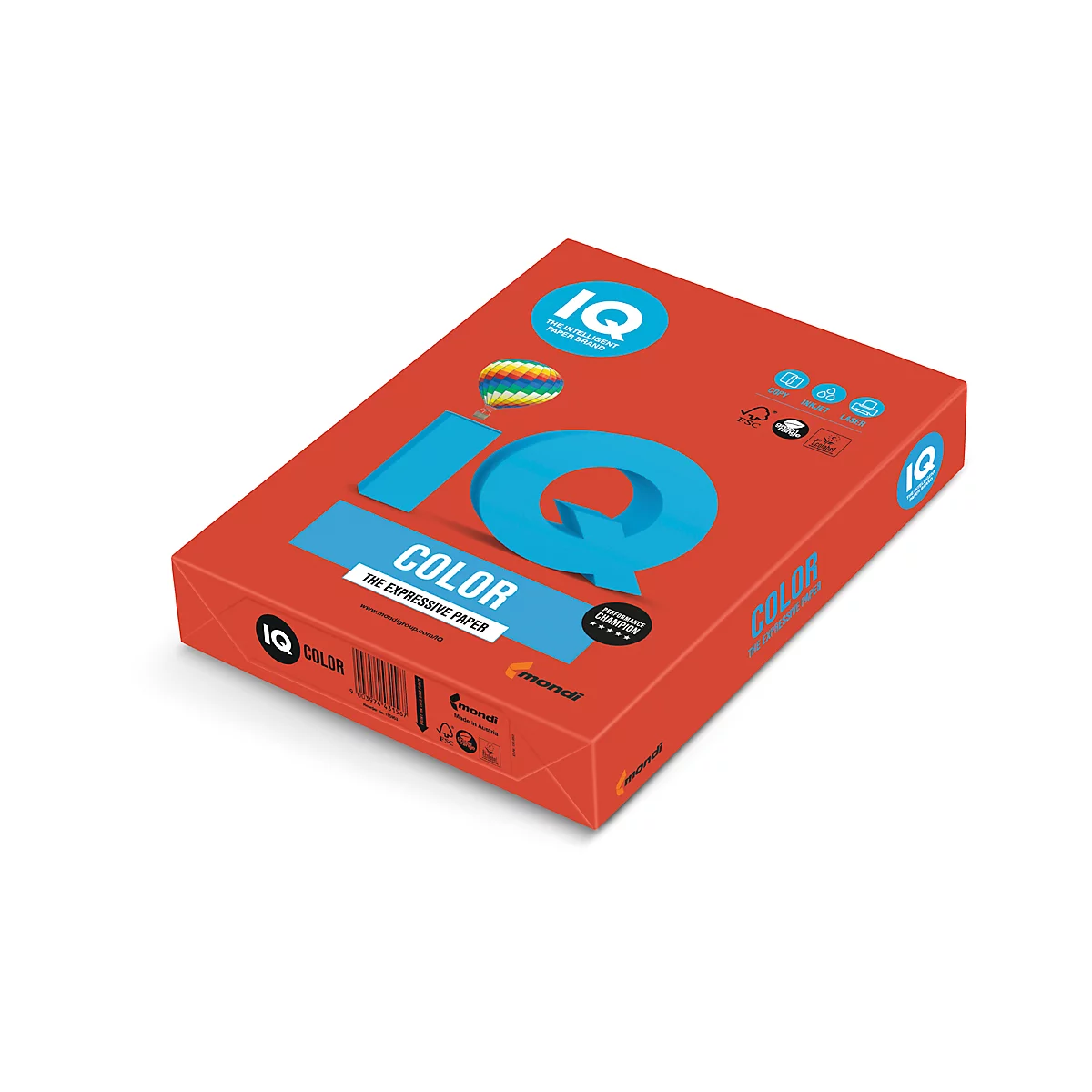 Farbiges Kopierpapier Mondi IQ Color Intensivfarbe, rot