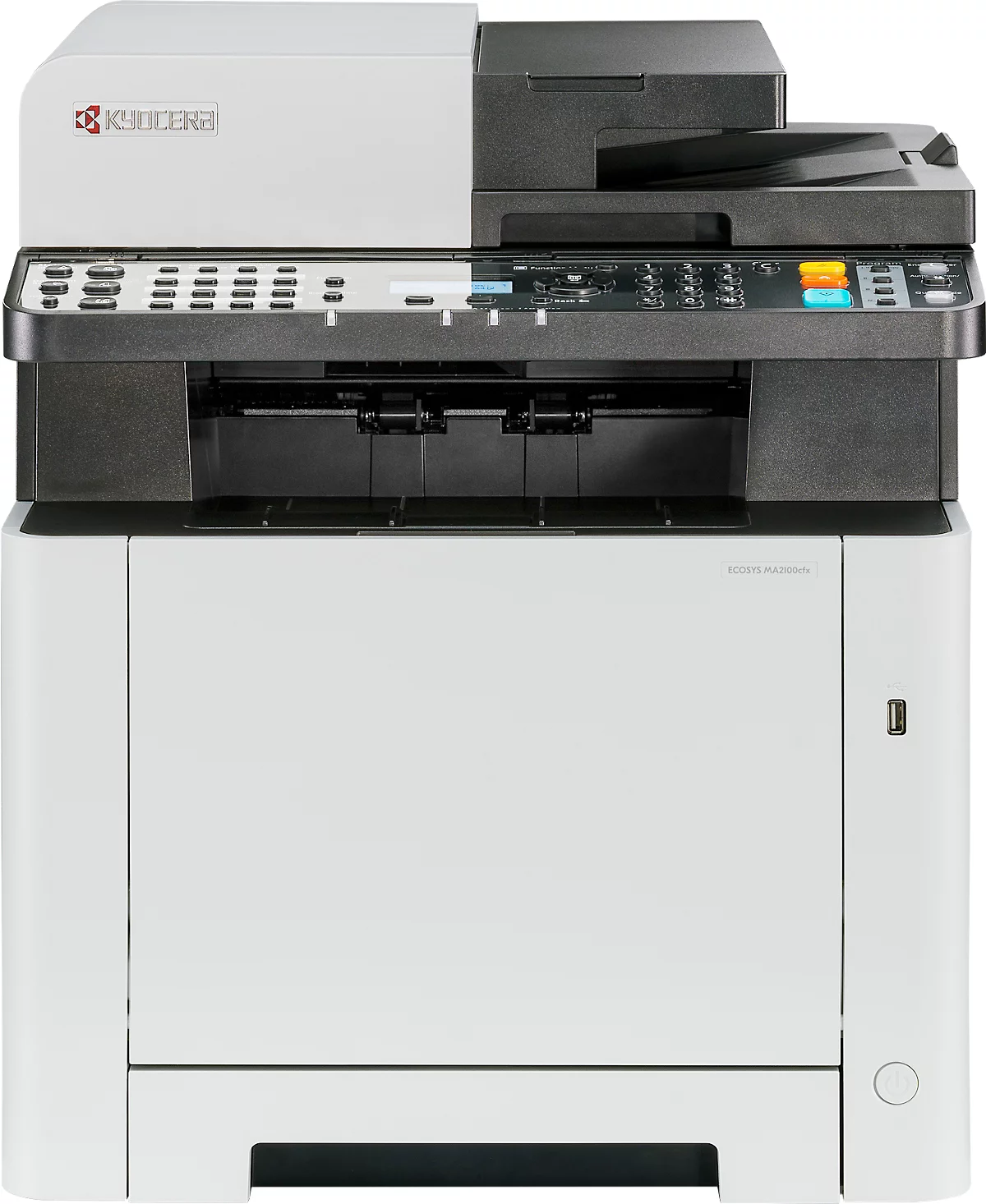 Farblaser Multifunktionsdrucker Kyocera ECOSYS MA2100cfx, 4-in-1, USB 2.0/LAN, Auto-Duplex/Mobildruck, bis A4, inkl. CMYK-Toner