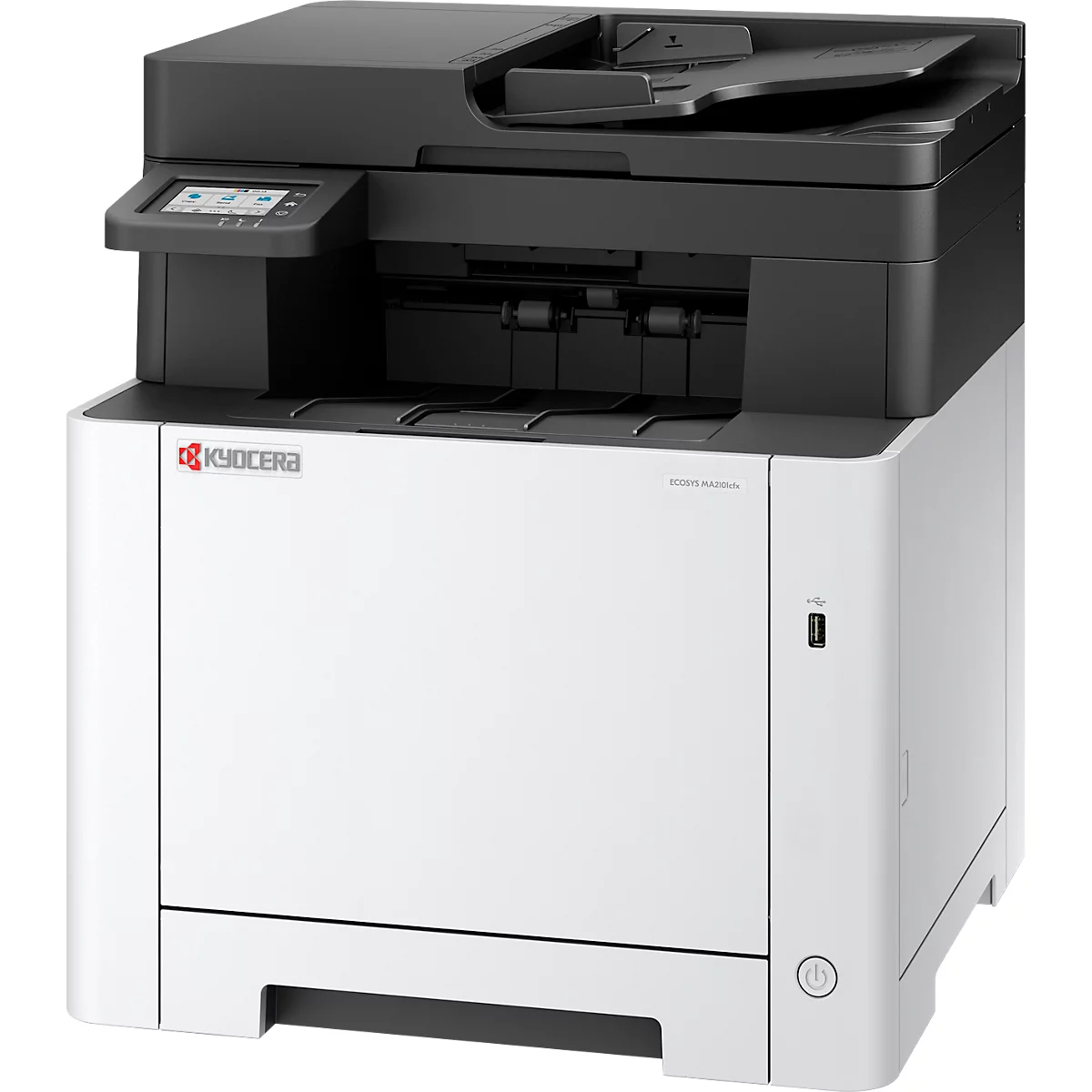 Farblaser-Multifunktionsdrucker KYOCERA ECOSYS MA2101cfx, 4-in-1, Duplex/Mobildruck, 21 Seiten/Min., USB/LAN/Micro-SD, bis A4, inkl. CMYK-Toner