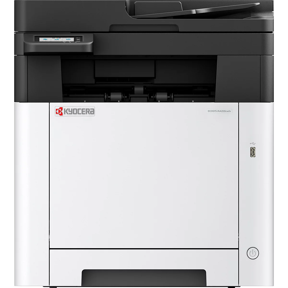 Farblaser-Multifunktionsdrucker KYOCERA ECOSYS MA2101cwfx, 4-in-1, Duplex/Mobildruck, 26 Seiten/Min., USB/LAN/WLAN/Micro-SD, bis A4, inkl. CMYK-Toner