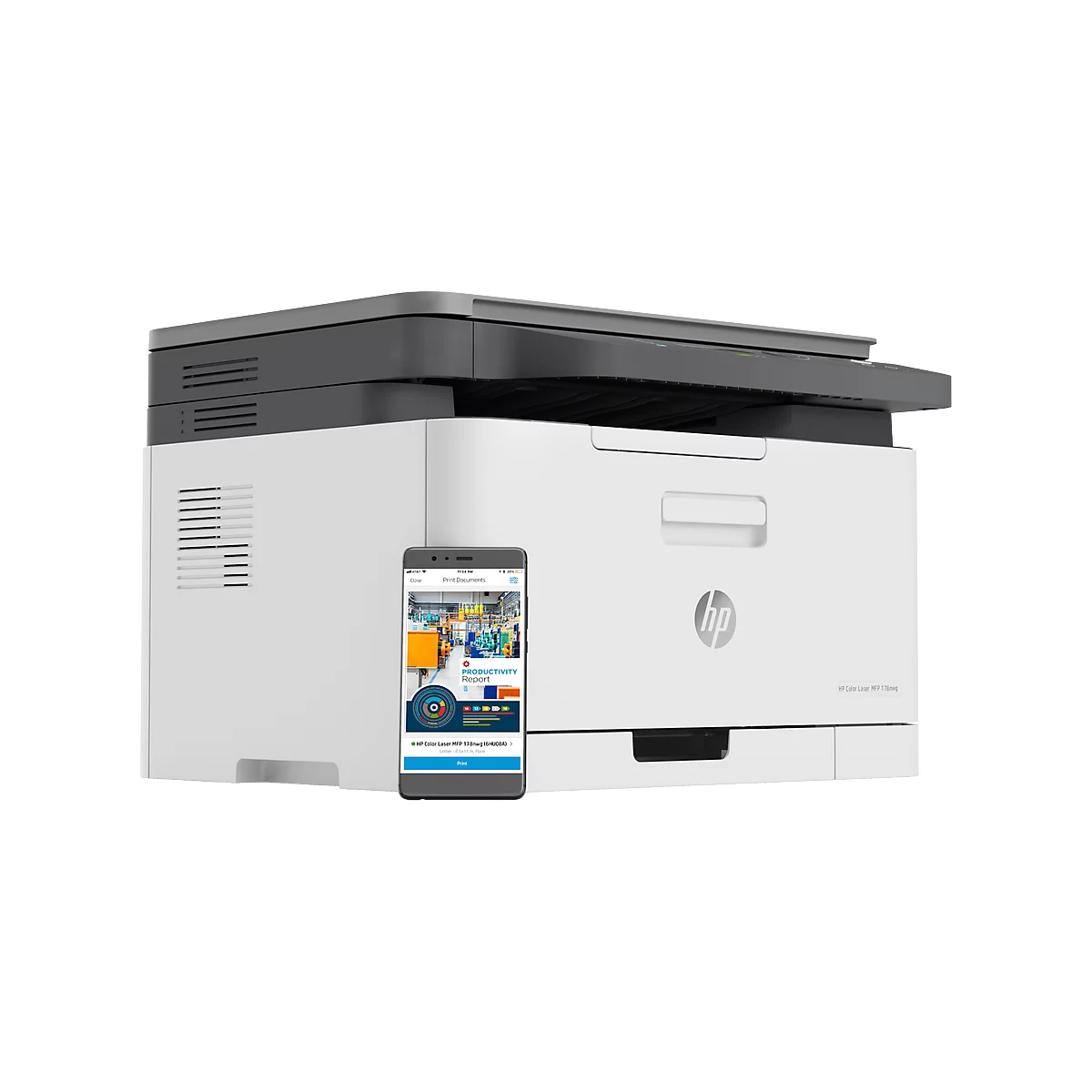 Farblaser-Multifunktionsgerät HP Color Laser MFP 178nwg, 3-in-1, USB/LAN/WLAN, bis A4, inkl. CMYK-Toner