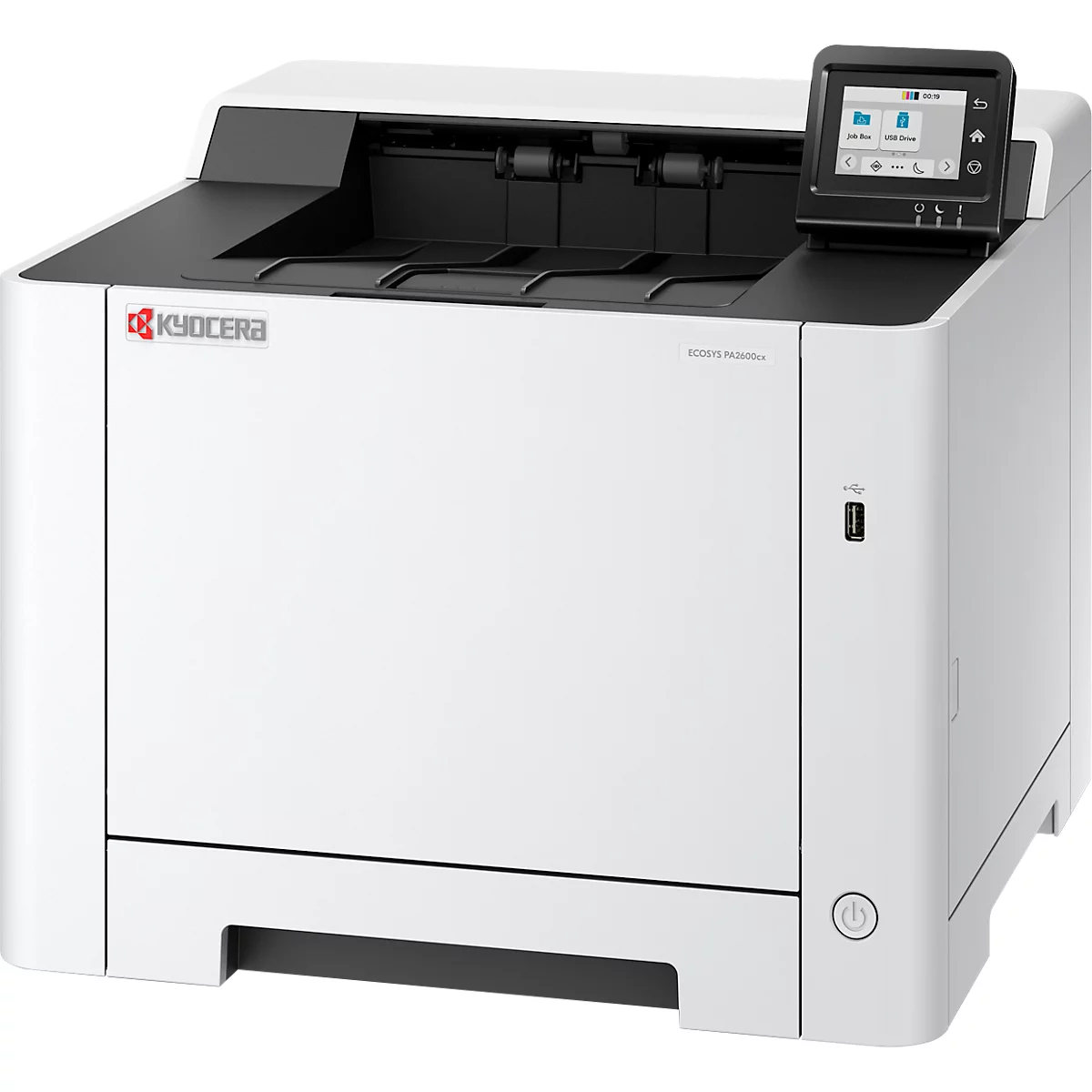 Farblaserdrucker Kyocera ECOSYS PA2600cx, Duplex/Mobildruck/Direktdruck, 1200 x 1200 dpi, 26 Seiten/Min., USB/LAN/Micro-SD, bis A4, inkl. CMYK-Toner