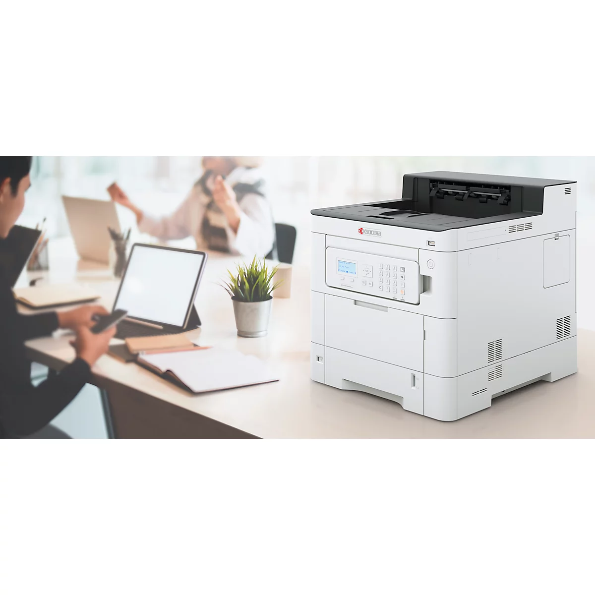 Farblaserdrucker Kyocera ECOSYS PA4000cx/Plus, LCD-Bedienfeld, Duplex, 1.200 × 1.200 dpi, 40 Seiten/Min.