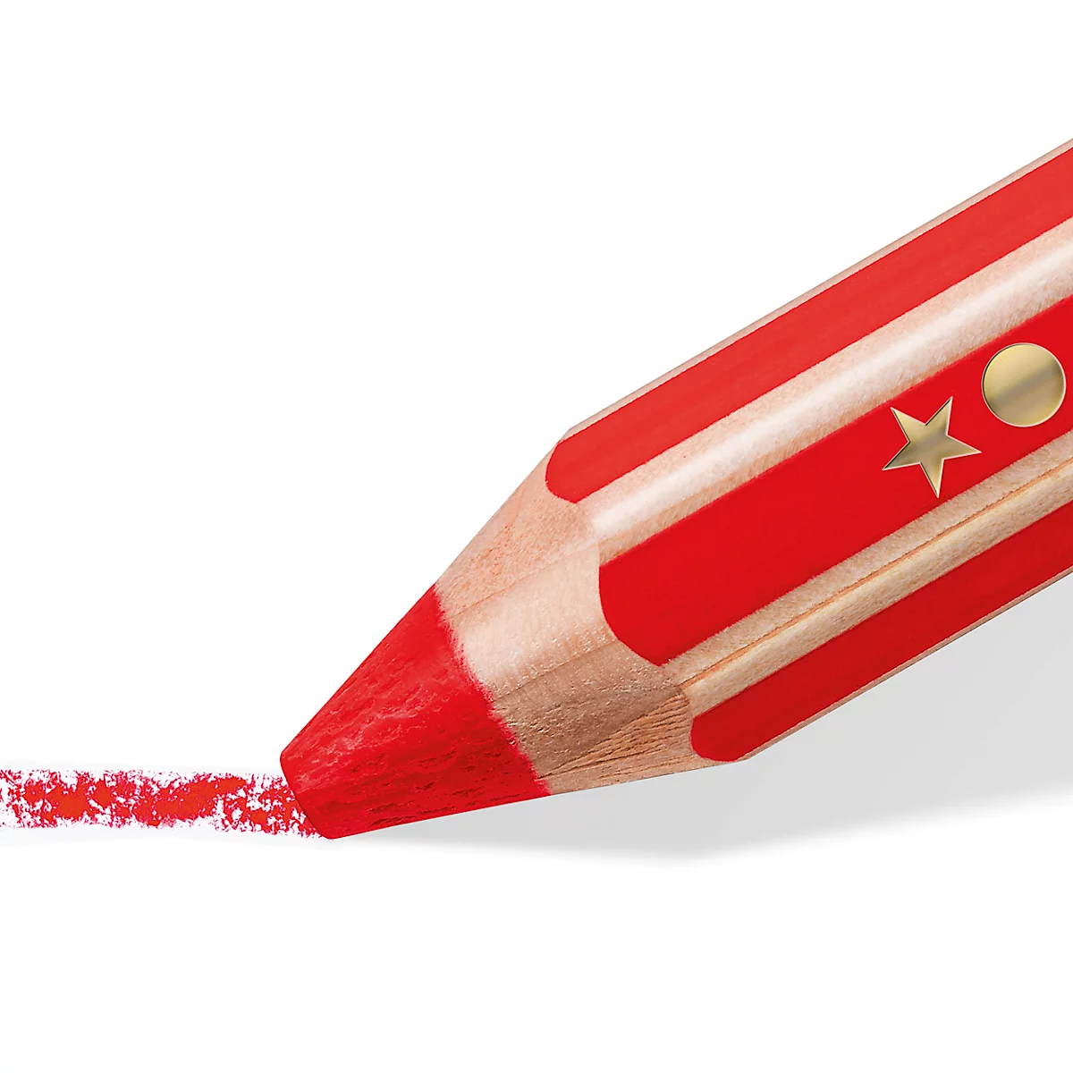 Farbstift Staedtler Noris junior, 3 in 1, Kartonetui, 6 sortierte Farben + Spitzer