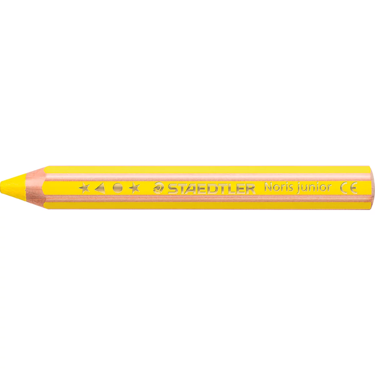 Farbstift Staedtler Noris junior, 3 in 1, Kartonetui, 6 sortierte Farben + Spitzer