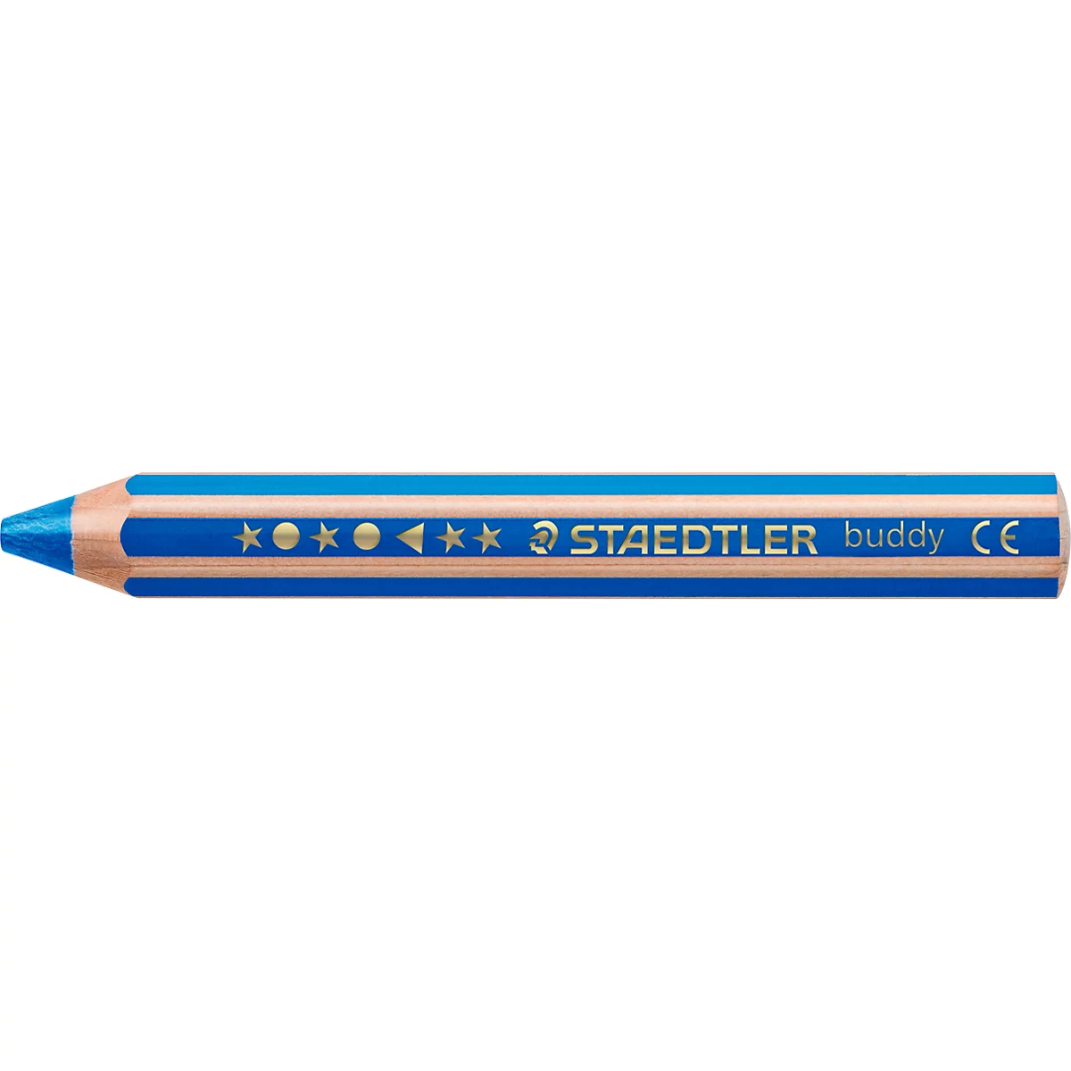 Farbstift Staedtler Noris junior, 3 in 1, Kartonetui, 6 sortierte Farben + Spitzer
