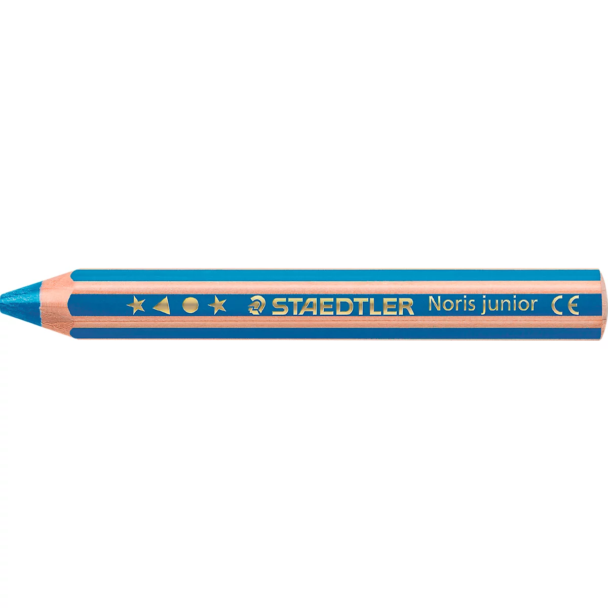 Farbstift Staedtler Noris junior, 3 in 1, Kartonetui, 6 sortierte Farben + Spitzer