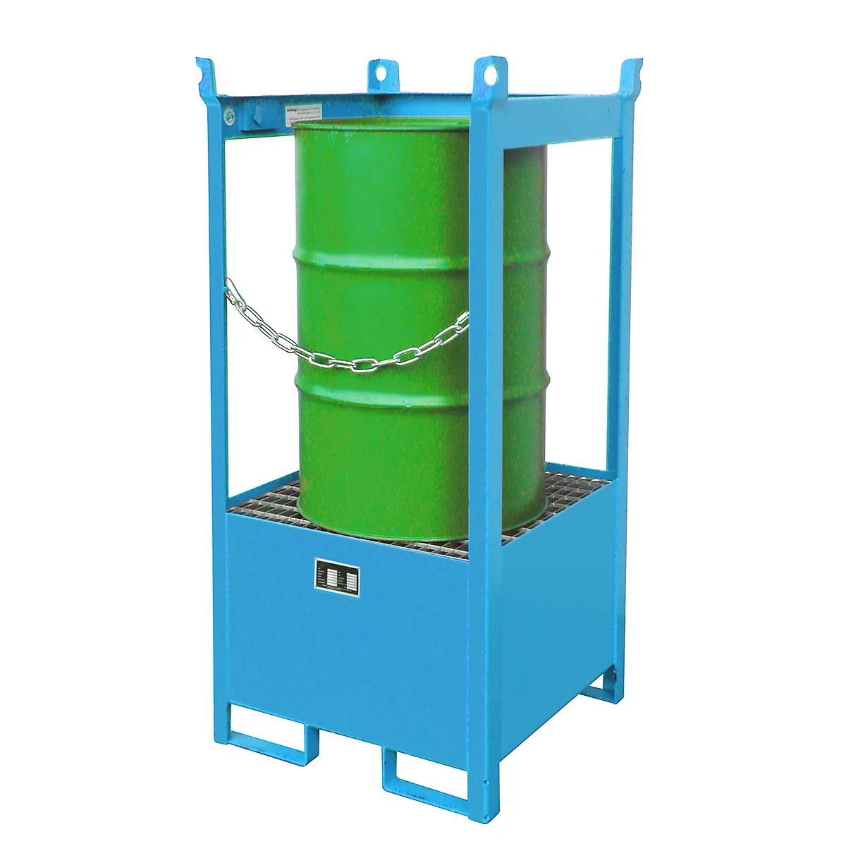 Fass-Stapelpalette Bauer FSP-1, seitlich offen, Kap. 1 x 200 l Fass, blau