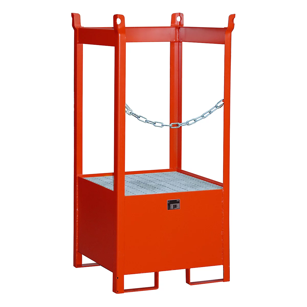 Fass-Stapelpalette Bauer FSP-1, seitlich offen, Kap. 1 x 200 l Fass, rot