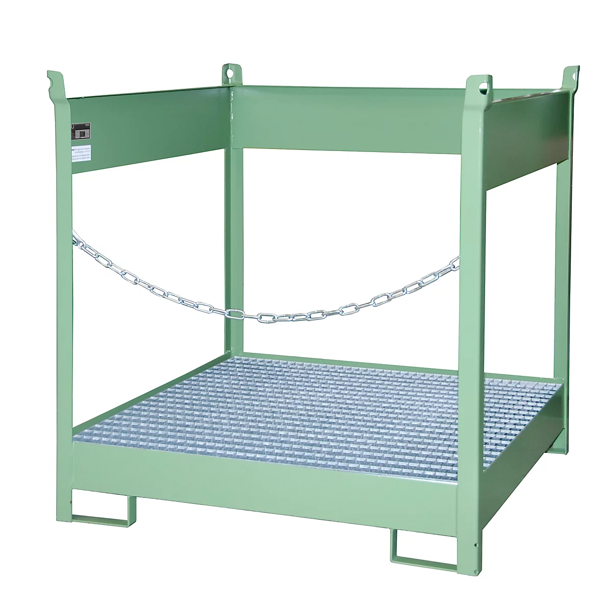 Fass-Stapelpalette Bauer FSP-4, seitlich offen, für 4 x 200 l Fass, grün