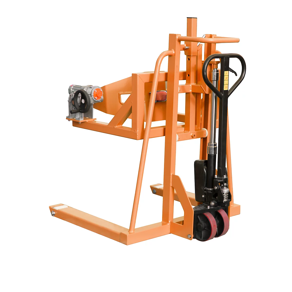 Fassheberoller BAUER FHR 600 F, Stahl, 360° Drehbereich, für Fässer bis 220 l, B 1125 x T 1200 x H 1330 mm, orange