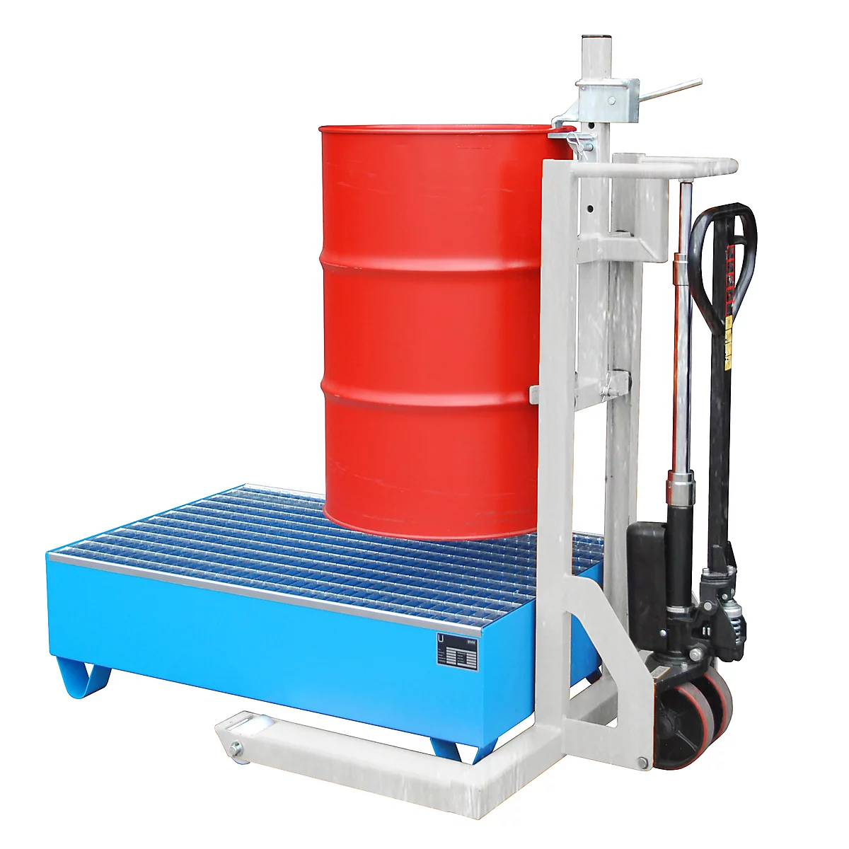 Fassheberoller BAUER FHR 600 G, Stahl, für Fässer bis 220 l, B 1125 x T 1000 x H 1330 mm, verzinkt