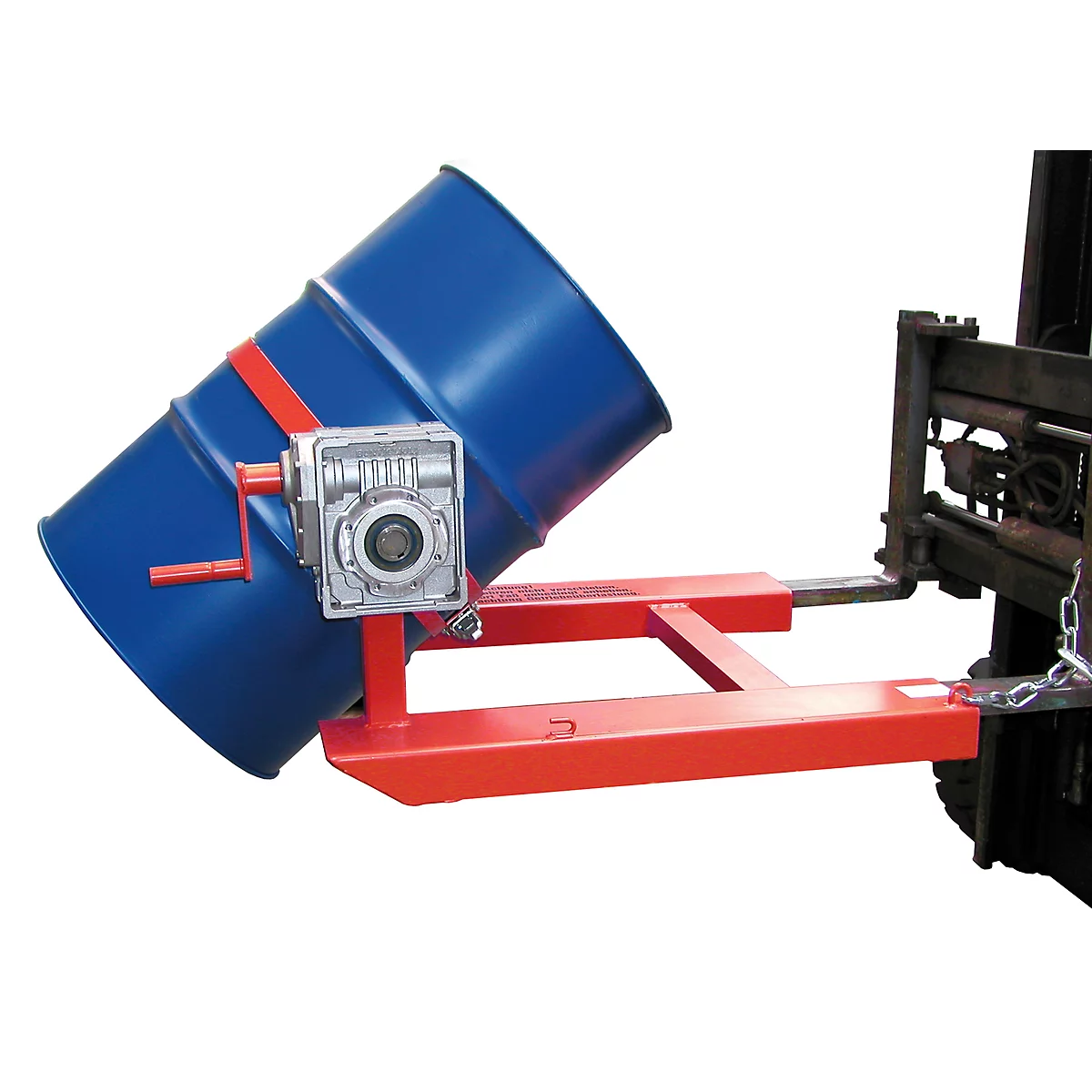Fasskipper BAUER FD-HK mit Kurbel, Stahl, B 1000 x T 1245 x H 540 mm, rot