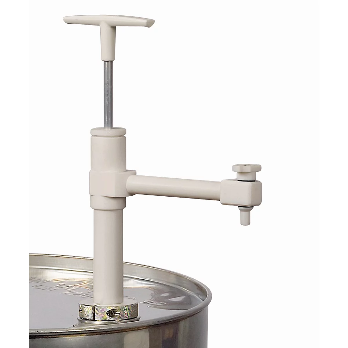 Fasspumpe, 0,4 l/Hub, Polytetrafluorethylen (PTFE), Eintauchtiefe 950 mm, Absperrhahn, für hochreine Flüssigkeiten