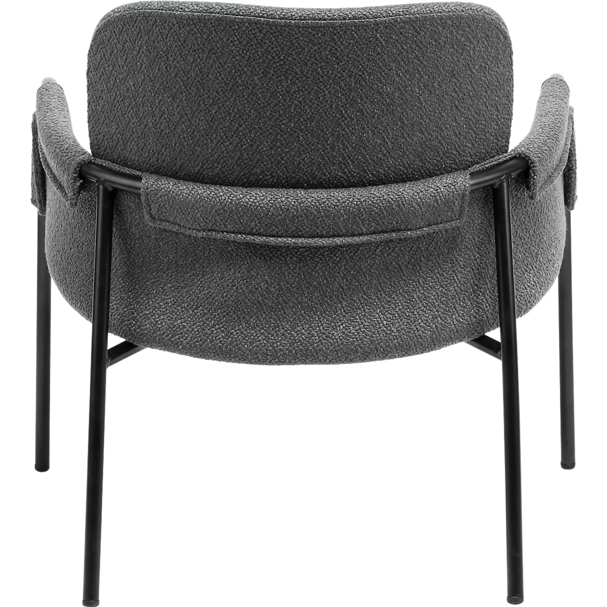 Fauteuil CLOTH Meet by Paperflow - 1 place - avec accoudoirs - l. 700 x P 535 x H 690 mm - tube d'acier noir - tissu polypropylène - anthracite