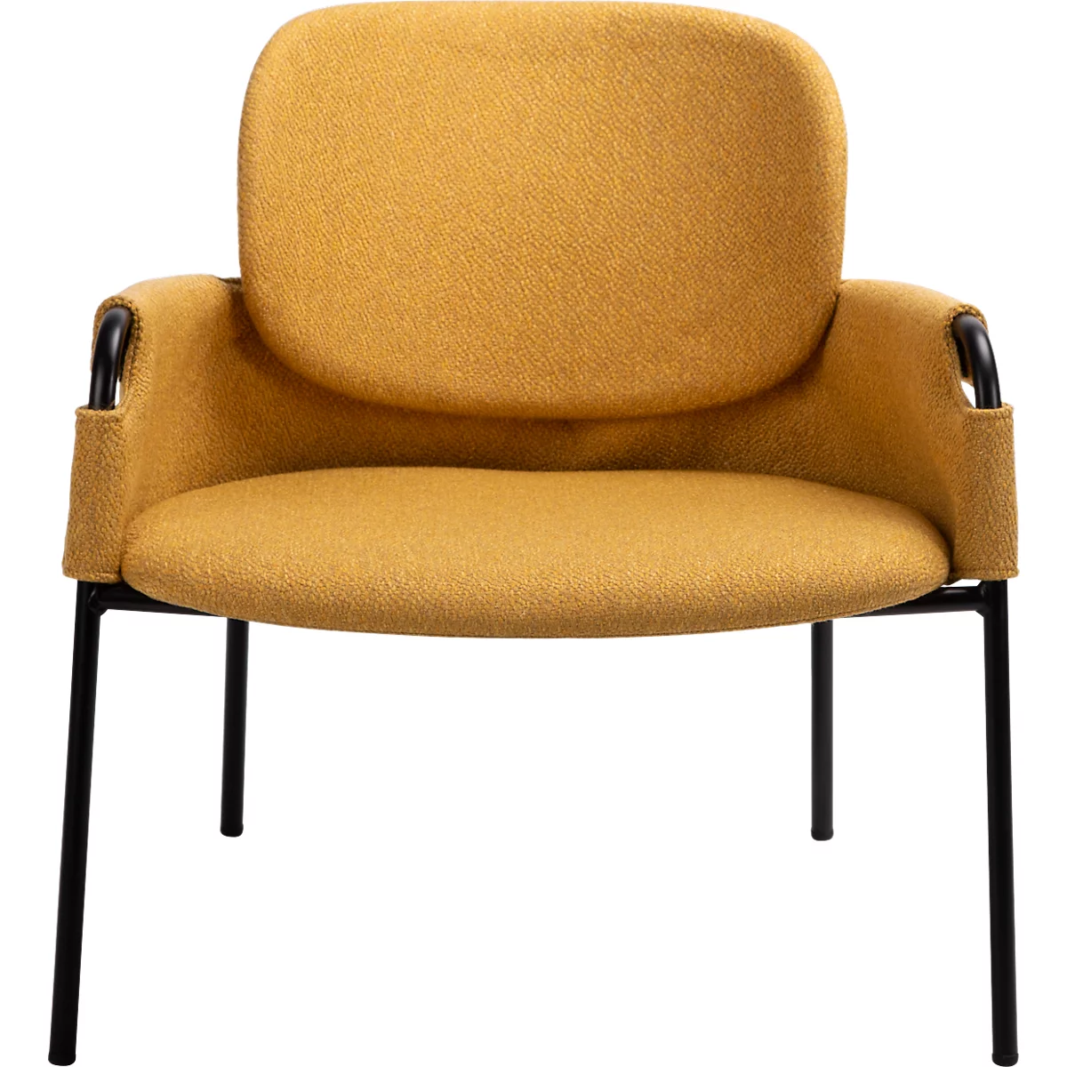 Fauteuil CLOTH Meet by Paperflow - 1 place - avec accoudoirs - l. 700 x P 535 x H 690 mm - tube d'acier noir - tissu polypropylène - jaune