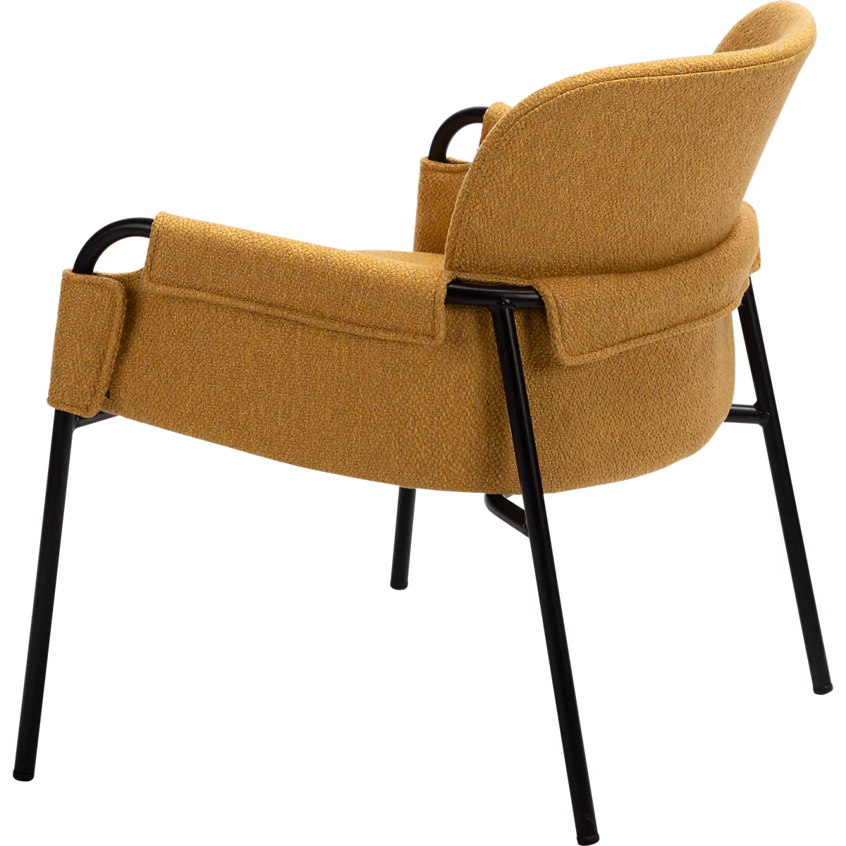 Fauteuil CLOTH Meet by Paperflow - 1 place - avec accoudoirs - l. 700 x P 535 x H 690 mm - tube d'acier noir - tissu polypropylène - jaune