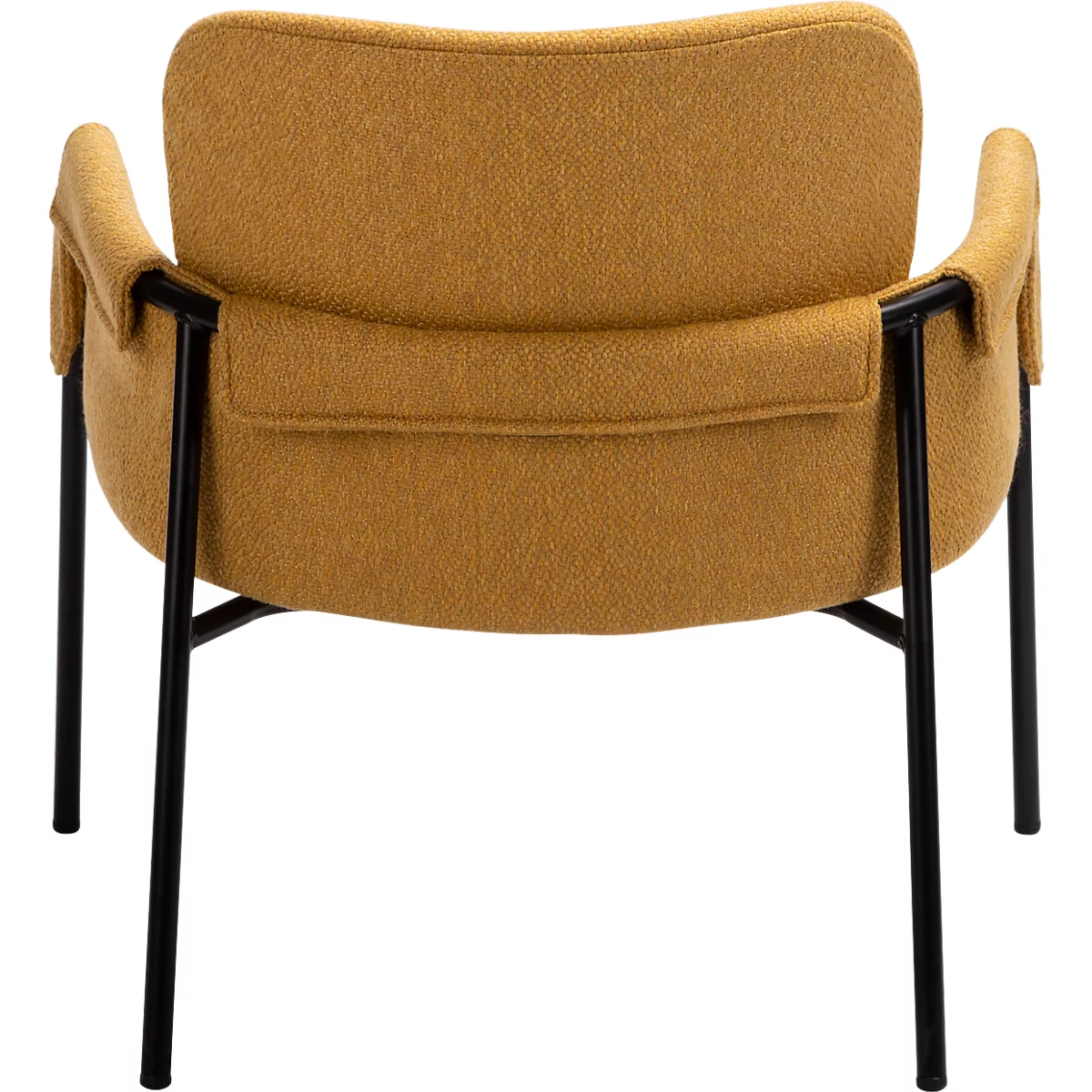 Fauteuil CLOTH Meet by Paperflow - 1 place - avec accoudoirs - l. 700 x P 535 x H 690 mm - tube d'acier noir - tissu polypropylène - jaune