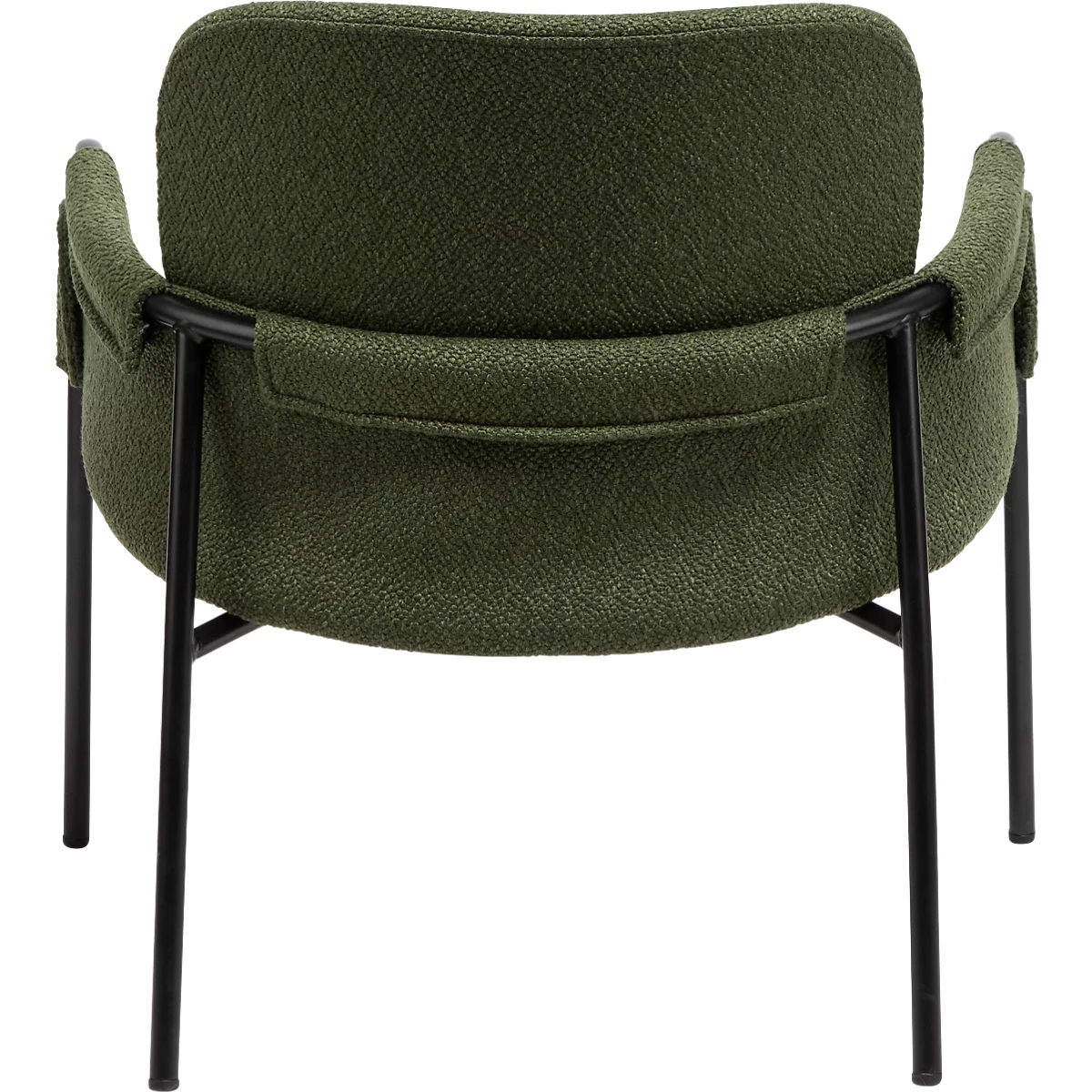Fauteuil CLOTH Meet by Paperflow - 1 place - avec accoudoirs - l. 700 x P 535 x H 690 mm - tube d'acier noir - tissu polypropylène - vert