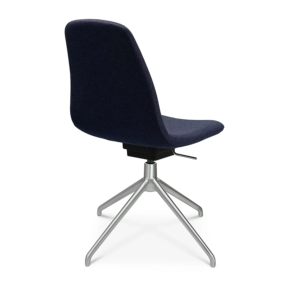 Fauteuil de conférence Topstar Sitness Life 1.1, pivotant/assis réglable en hauteur, sans accoudoirs, L 460 x P 390 x H 450-480 mm, piétement 4 branches, alu mat &amp; tissu, d.bleu