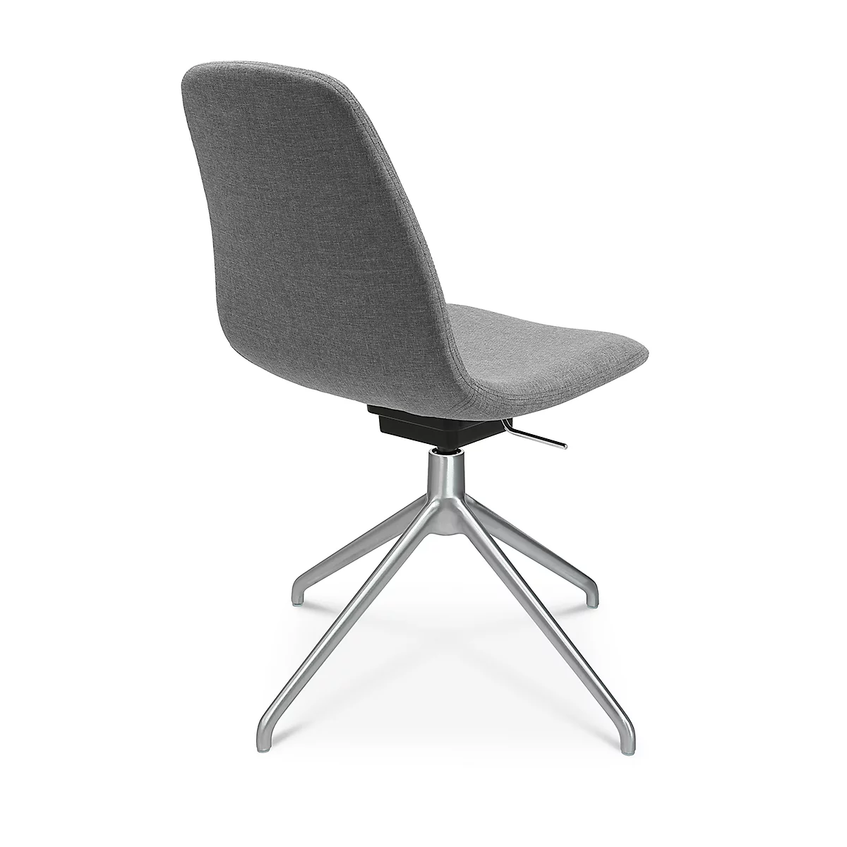 Fauteuil de conférence Topstar Sitness Life 1.1, pivotant/assis réglable en hauteur, sans accoudoirs, L 460 x P 390 x H 450-480 mm, piétement 4 branches, alu mat &amp; tissu, h.gris