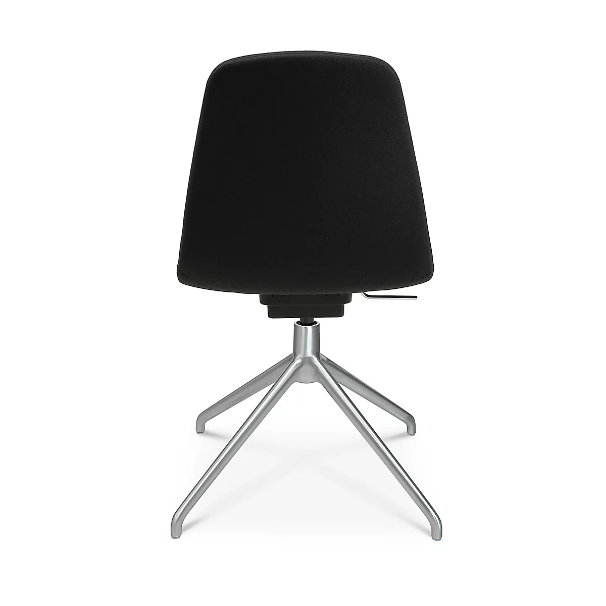Fauteuil de conférence Topstar Sitness Life 1.1, pivotant/assis réglable en hauteur, sans accoudoirs, L 460 x P 390 x H 450-480 mm, piétement 4 branches, alu mat &amp; tissu, noir