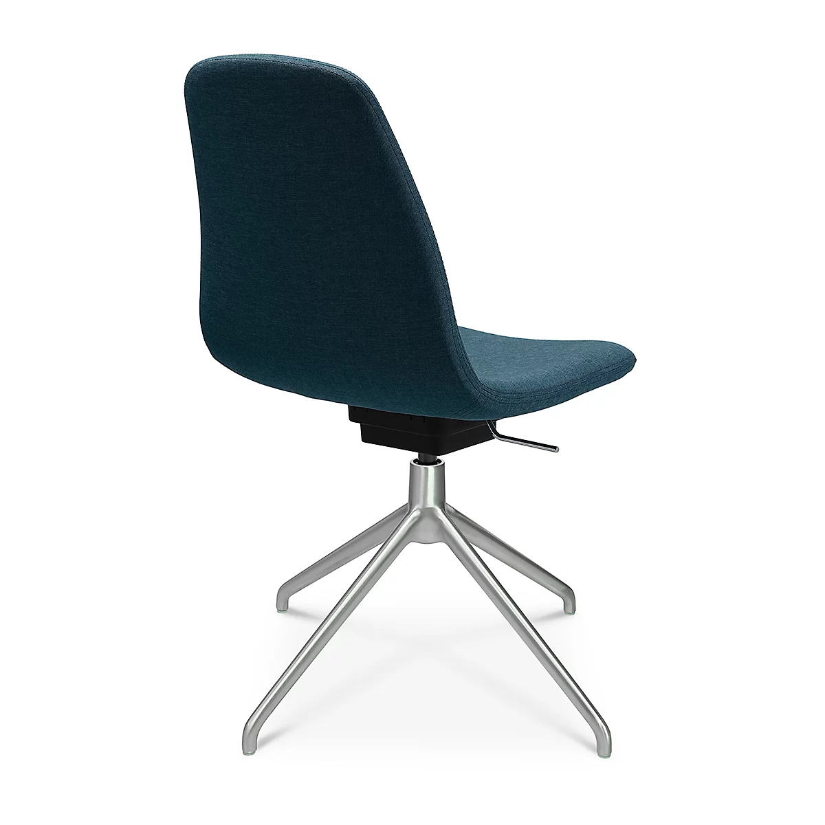 Fauteuil de conférence Topstar Sitness Life 1.1, pivotant/assis réglable en hauteur, sans accoudoirs, L 460 x P 390 x H 450-480 mm, piétement 4 branches, alu mat &amp; tissu, pétrole
