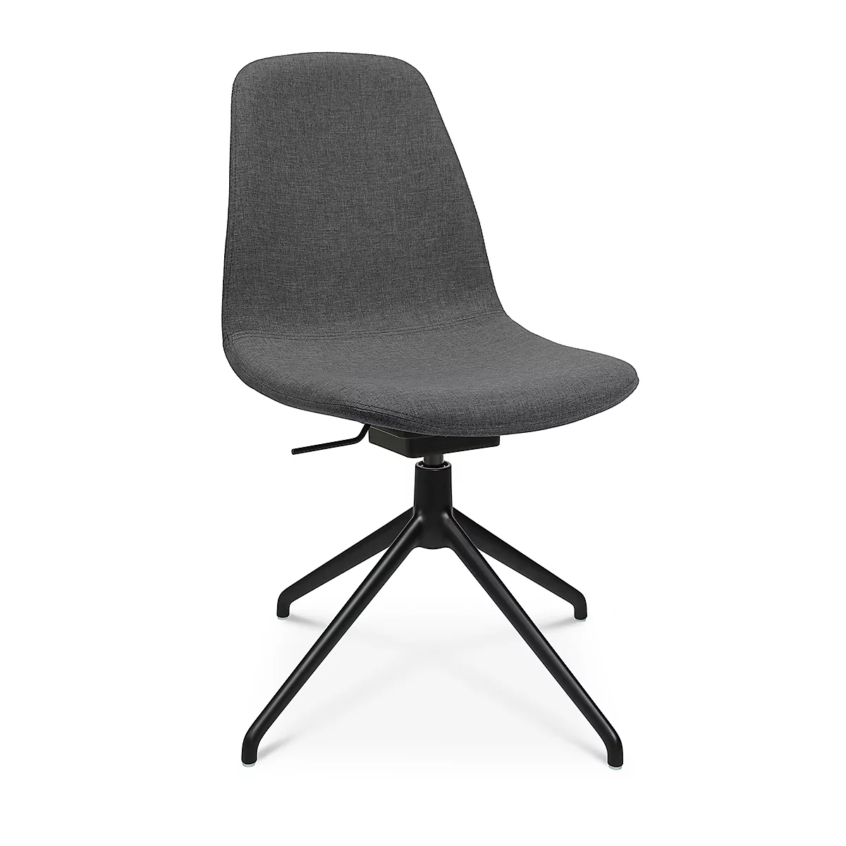 Fauteuil de conférence Topstar Sitness Life 1.1, pivotant/assis réglable en hauteur, sans accoudoirs, L 460 x P 390 x H 450-480 mm, piétement 4 branches, alu noir mat &amp; tissu, anthr.