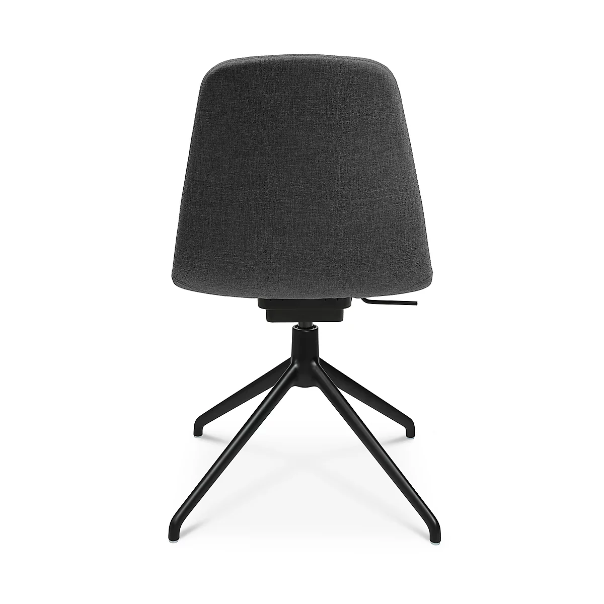 Fauteuil de conférence Topstar Sitness Life 1.1, pivotant/assis réglable en hauteur, sans accoudoirs, L 460 x P 390 x H 450-480 mm, piétement 4 branches, alu noir mat &amp; tissu, anthr.