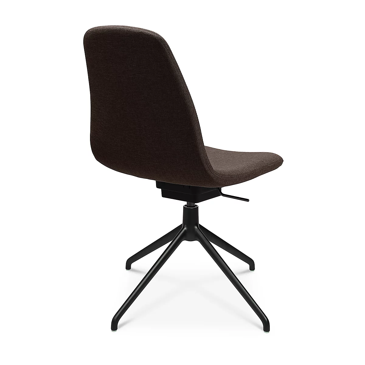 Fauteuil de conférence Topstar Sitness Life 1.1, pivotant/assis réglable en hauteur, sans accoudoirs, L 460 x P 390 x H 450-480 mm, piétement 4 branches, alu noir mat &amp; tissu, d.marron