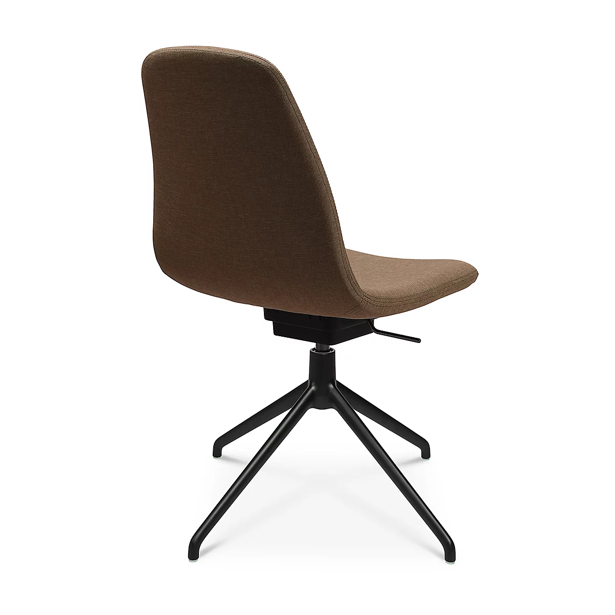 Fauteuil de conférence Topstar Sitness Life 1.1, pivotant/assis réglable en hauteur, sans accoudoirs, L 460 x P 390 x H 450-480 mm, piétement 4 branches, alu noir mat &amp; tissu, h.marron