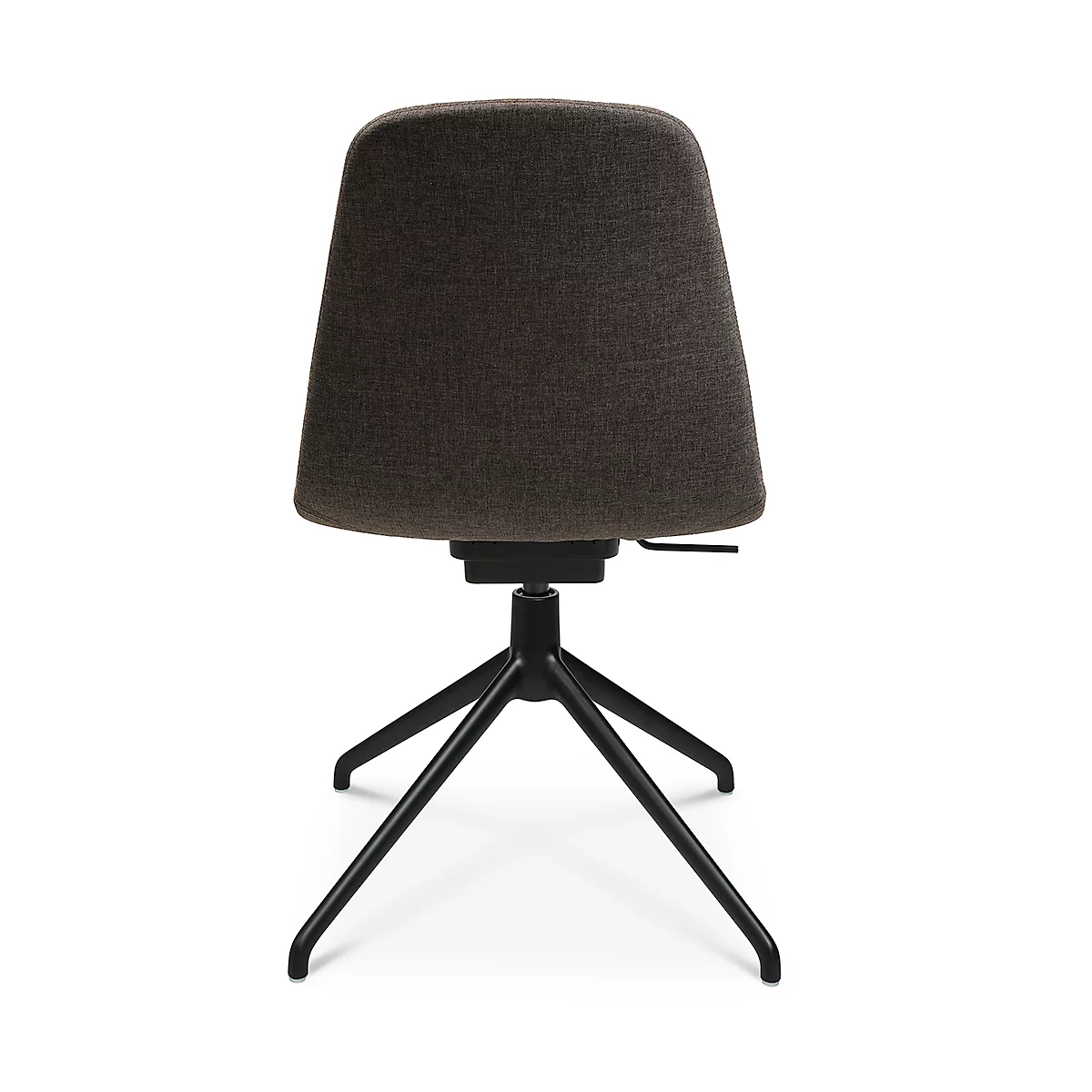 Fauteuil de conférence Topstar Sitness Life 1.1, pivotant/assis réglable en hauteur, sans accoudoirs, L 460 x P 390 x H 450-480 mm, piétement 4 branches, alu noir mat &amp; tissu, marron