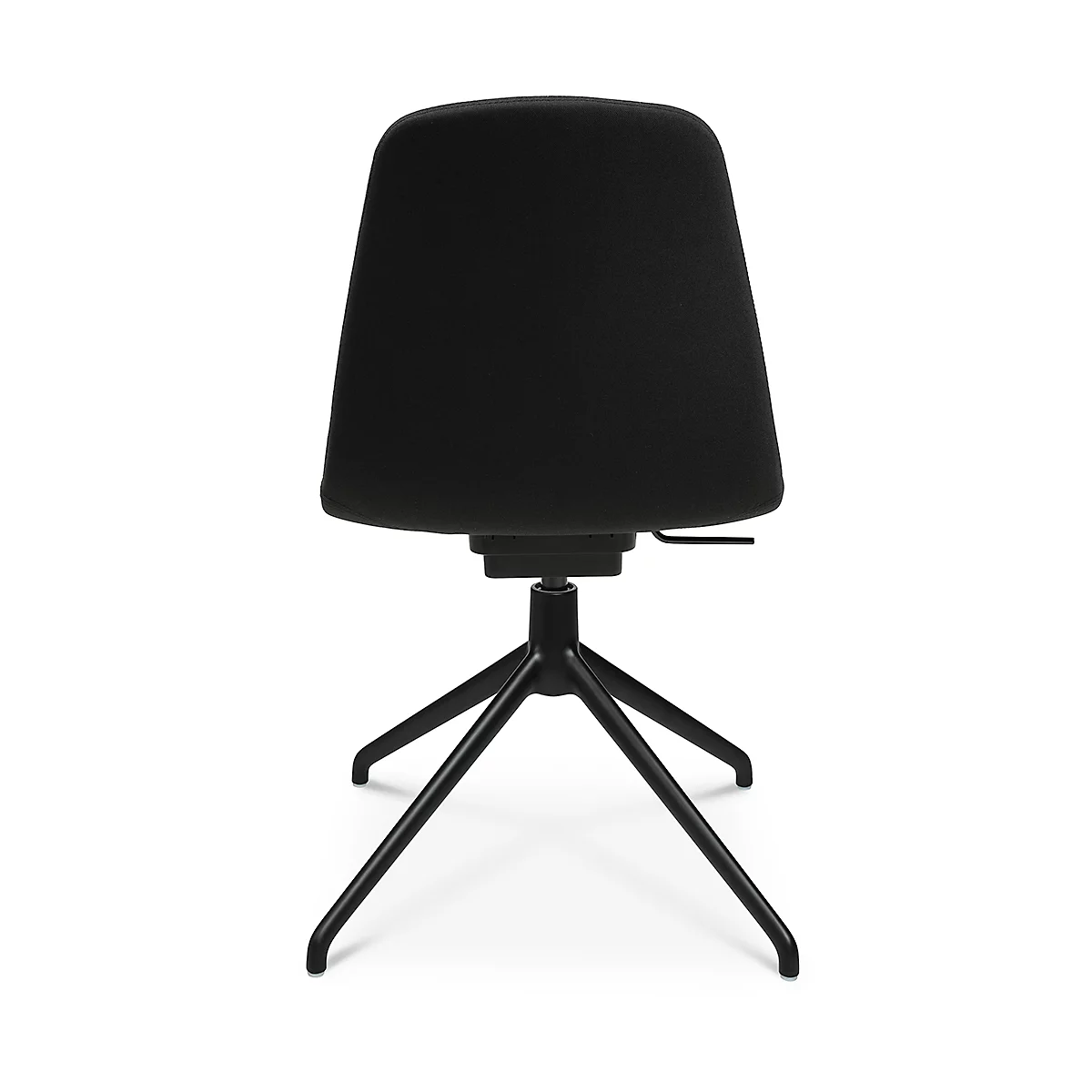 Fauteuil de conférence Topstar Sitness Life 1.1, pivotant/assis réglable en hauteur, sans accoudoirs, L 460 x P 390 x H 450-480 mm, piétement 4 branches, alu noir mat &amp; tissu, noir