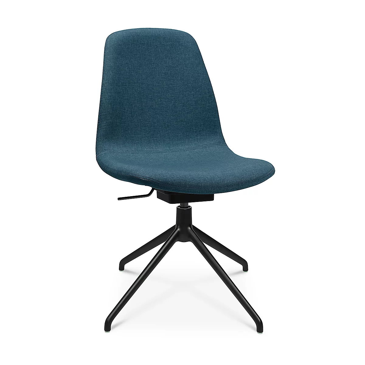 Fauteuil de conférence Topstar Sitness Life 1.1, pivotant/assis réglable en hauteur, sans accoudoirs, L 460 x P 390 x H 450-480 mm, piétement 4 branches, alu noir mat &amp; tissu, pétrole