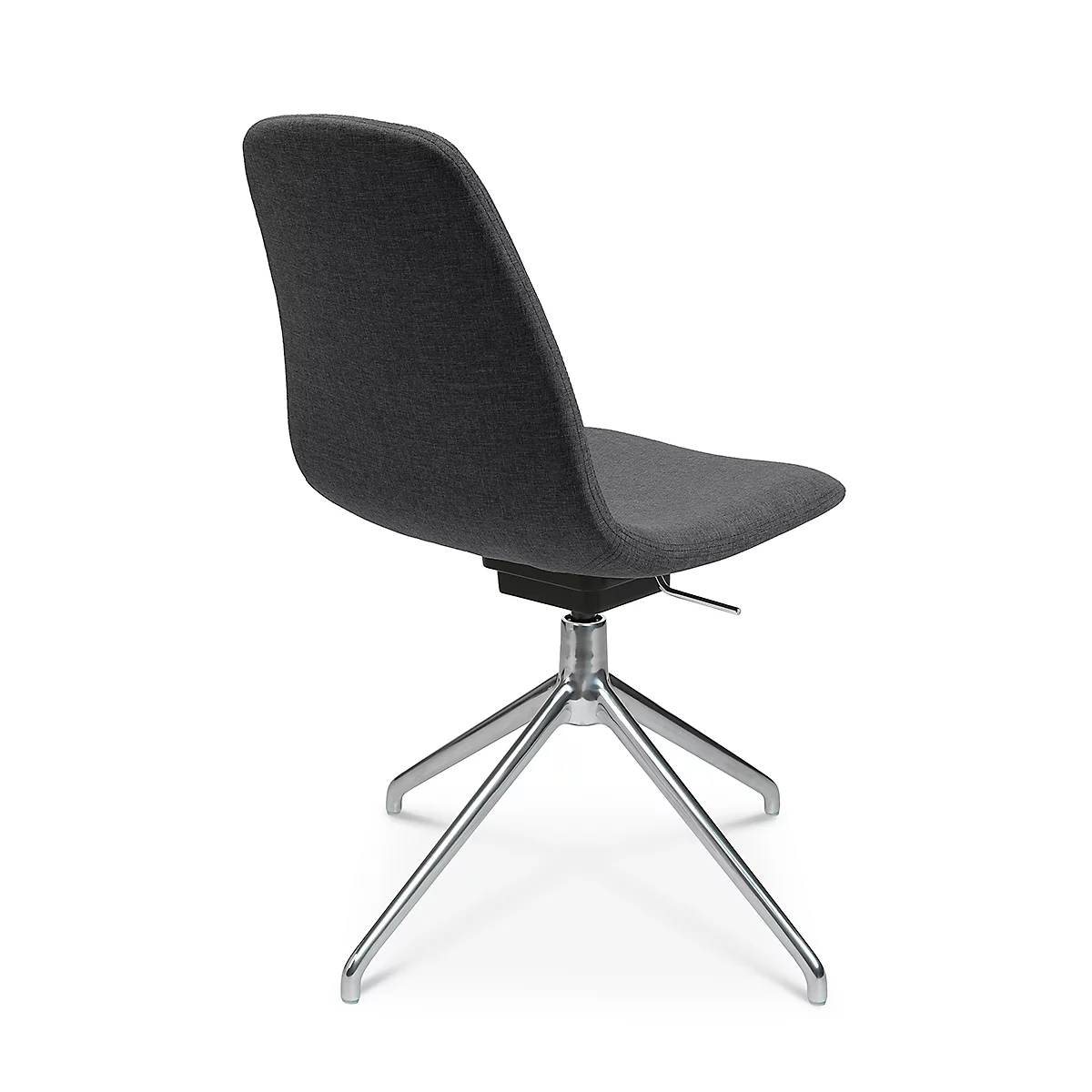 Fauteuil de conférence Topstar Sitness Life 1.1, pivotant/assis réglable en hauteur, sans accoudoirs, L 460 x P 390 x H 450-480 mm, piétement 4 branches, alu poli &amp; tissu, anthr.