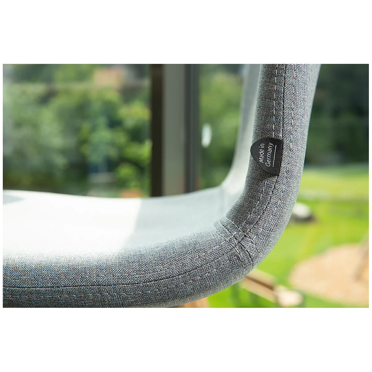 Fauteuil de conférence Topstar Sitness Life 1.1, pivotant/assis réglable en hauteur, sans accoudoirs, L 460 x P 390 x H 450-480 mm, piétement 4 branches, alu poli &amp; tissu, h.gris