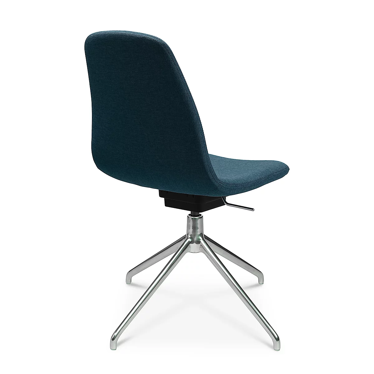 Fauteuil de conférence Topstar Sitness Life 1.1, pivotant/assis réglable en hauteur, sans accoudoirs, L 460 x P 390 x H 450-480 mm, piétement 4 branches, aluminium poli &amp; tissu, pétrole
