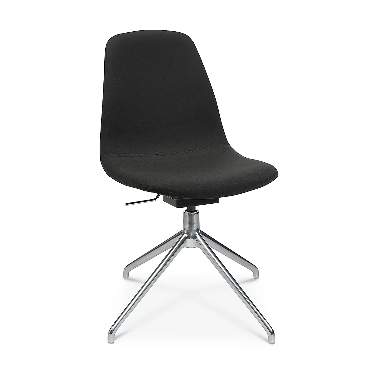 Fauteuil de conférence Topstar Sitness Life 1.1, pivotant/assis réglable en hauteur, sans accoudoirs, L 460 x P 390 x H 480-510 mm, piétement 4 branches, acier chromé &amp; tissu, noir