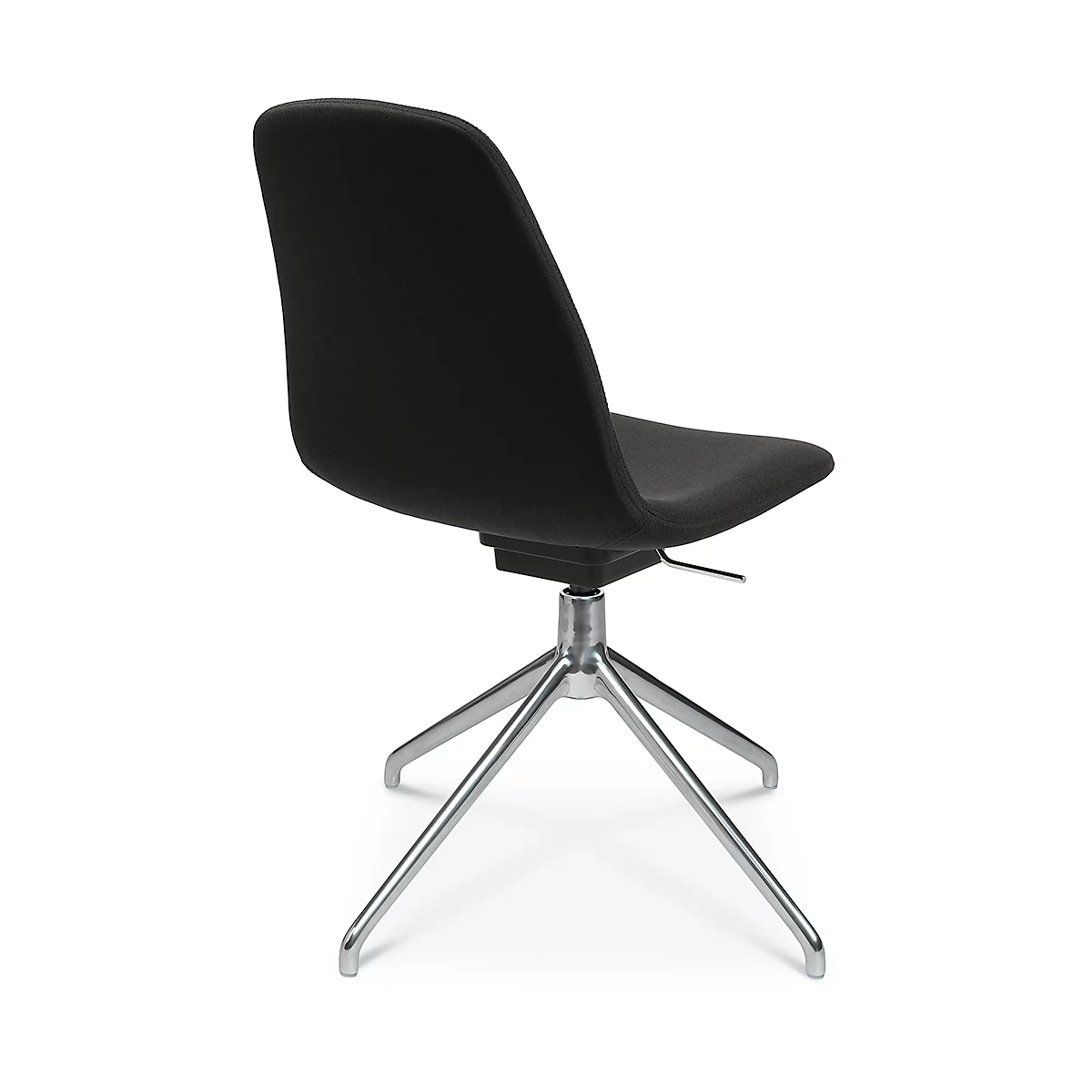 Fauteuil de conférence Topstar Sitness Life 1.1, pivotant/assis réglable en hauteur, sans accoudoirs, L 460 x P 390 x H 480-510 mm, piétement 4 branches, acier chromé &amp; tissu, noir