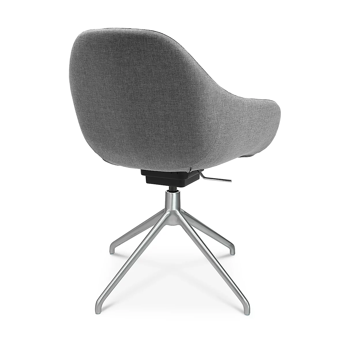 Fauteuil de conférence Topstar Sitness Life 2.0, pivotant/assis réglable en hauteur, accoudoirs, L 450 x P 390 x H 440-470 mm, piétement 4 branches, alu mat &amp; tissu, h.gris