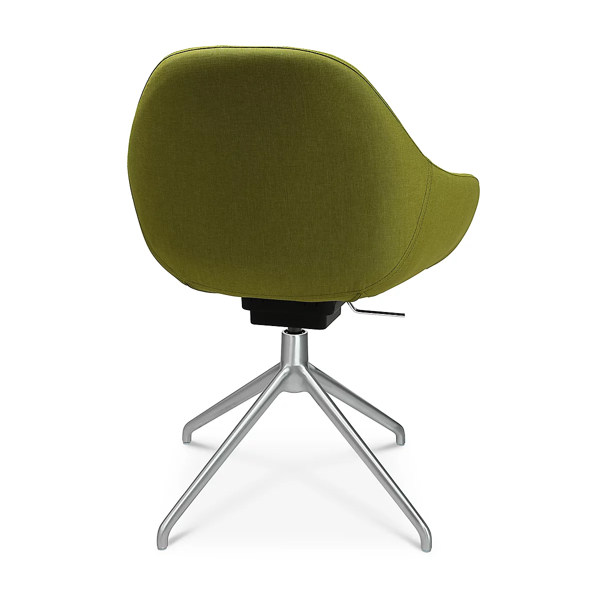 Fauteuil de conférence Topstar Sitness Life 2.0, pivotant/assis réglable en hauteur, accoudoirs, L 450 x P 390 x H 440-470 mm, piétement 4 branches, alu mat &amp; tissu, jaune