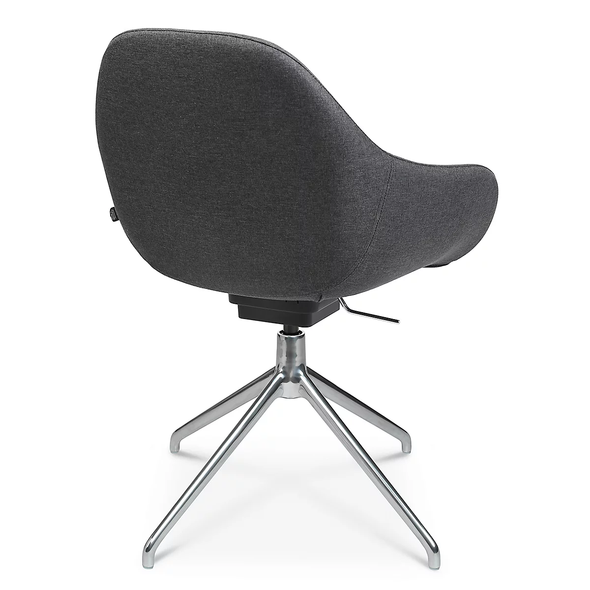 Fauteuil de conférence Topstar Sitness Life 2.0, pivotant/assis réglable en hauteur, accoudoirs, L 450 x P 390 x H 440-470 mm, piétement 4 branches, alu poli &amp; tissu, anthr.