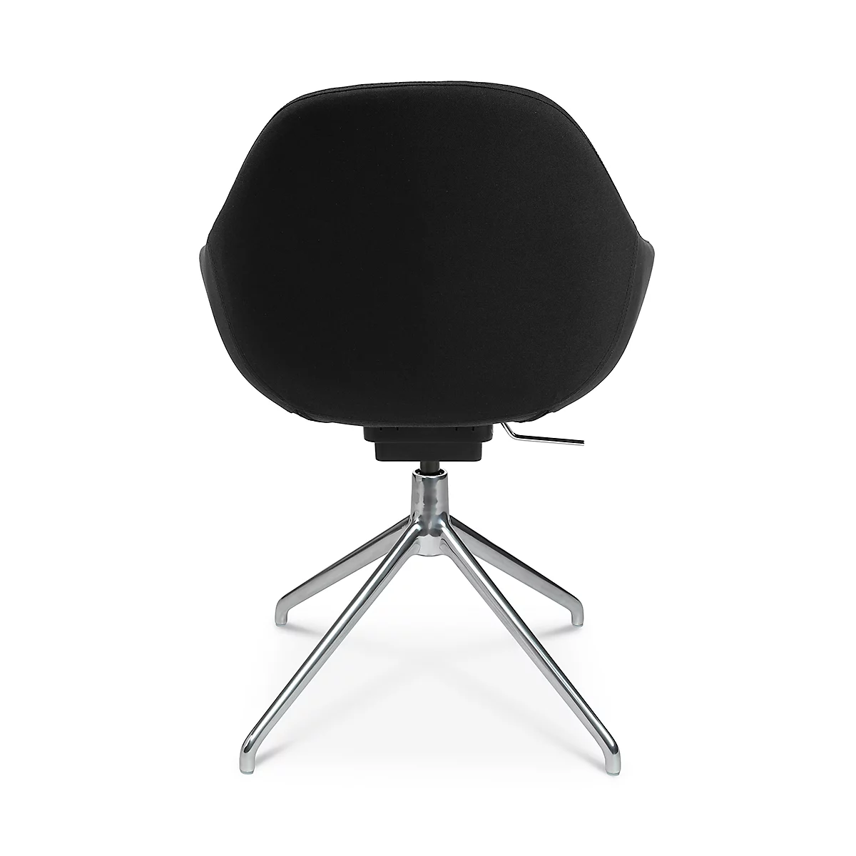 Fauteuil de conférence Topstar Sitness Life 2.0, pivotant/assis réglable en hauteur, accoudoirs, L 450 x P 390 x H 520-550 mm, piétement 4 branches, acier chromé &amp; tissu, noir