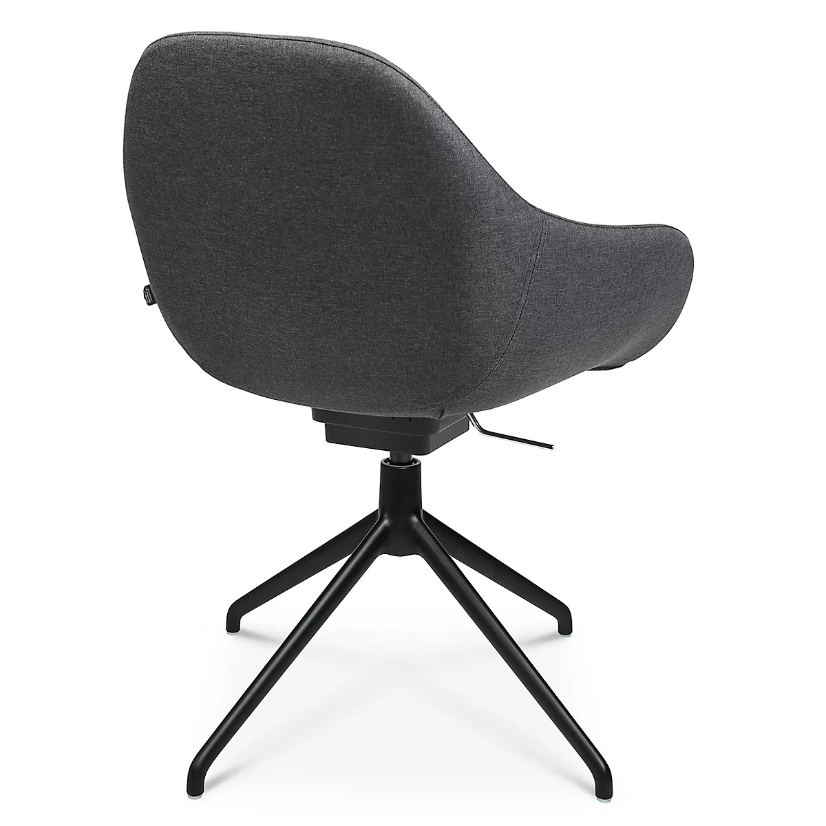 Fauteuil de conférence Topstar Sitness Life 2.0, pivotant/assis réglable en hauteur, accoudoirs, L 450 x P 460 x H 440-470 mm, piétement 4 branches, alu noir mat &amp; tissu, anthr.