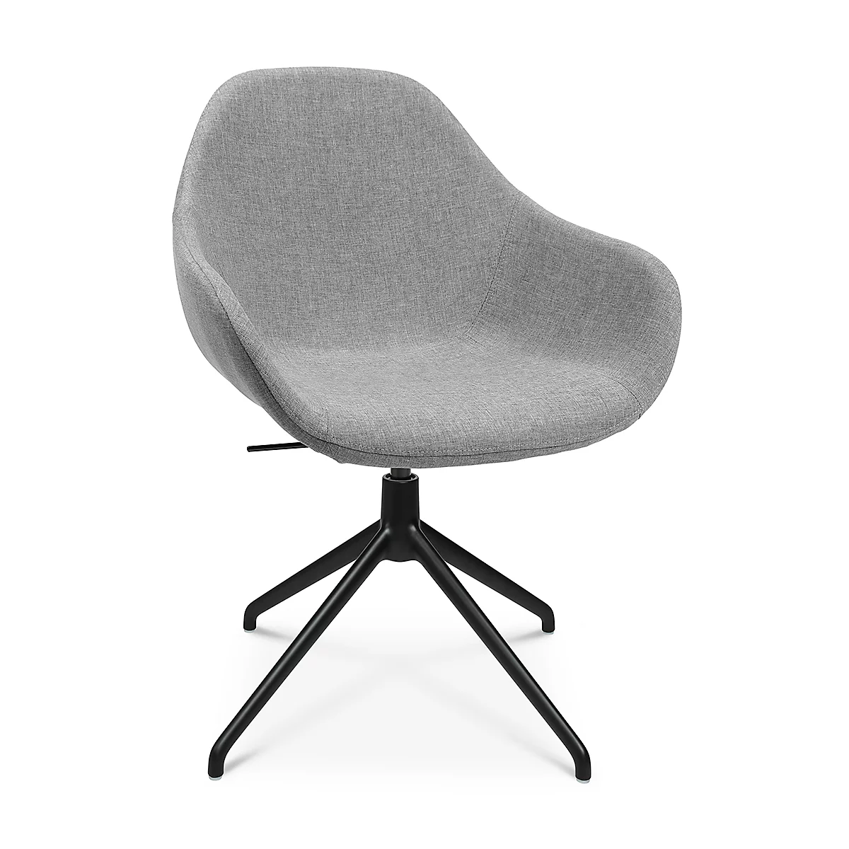 Fauteuil de conférence Topstar Sitness Life 2.0, pivotant/assis réglable en hauteur, accoudoirs, L 450 x P 460 x H 440-470 mm, piétement 4 branches, alu noir mat &amp; tissu, h.gris