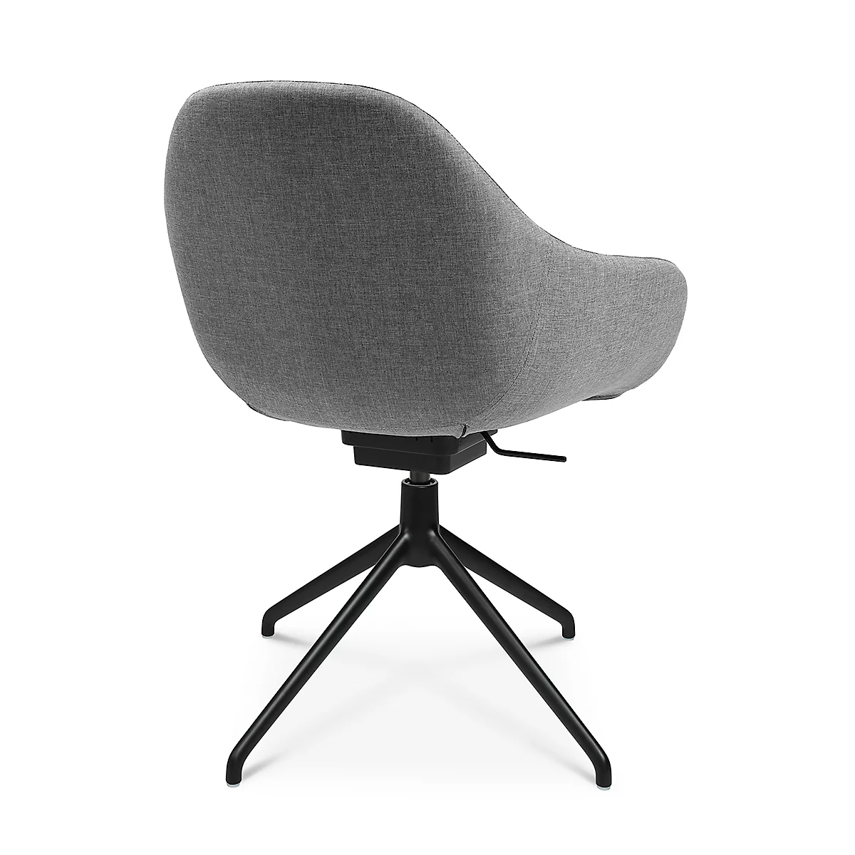 Fauteuil de conférence Topstar Sitness Life 2.0, pivotant/assis réglable en hauteur, accoudoirs, L 450 x P 460 x H 440-470 mm, piétement 4 branches, alu noir mat &amp; tissu, h.gris