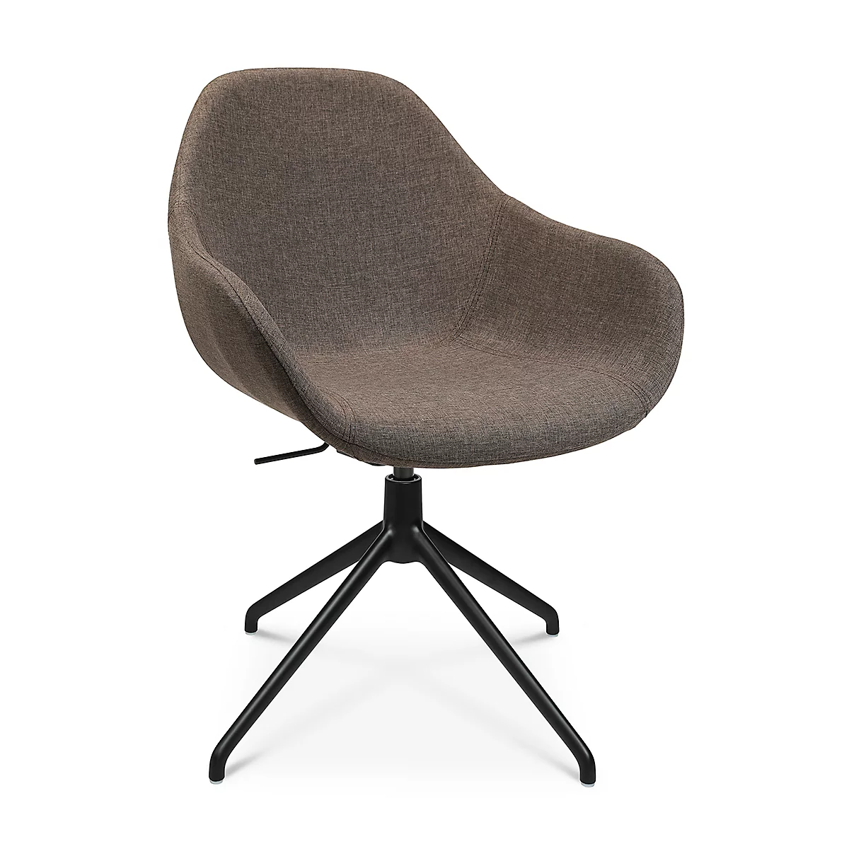 Fauteuil de conférence Topstar Sitness Life 2.0, pivotant/assis réglable en hauteur, accoudoirs, L 450 x P 460 x H 440-470 mm, piétement 4 branches, alu noir mat &amp; tissu, jaune