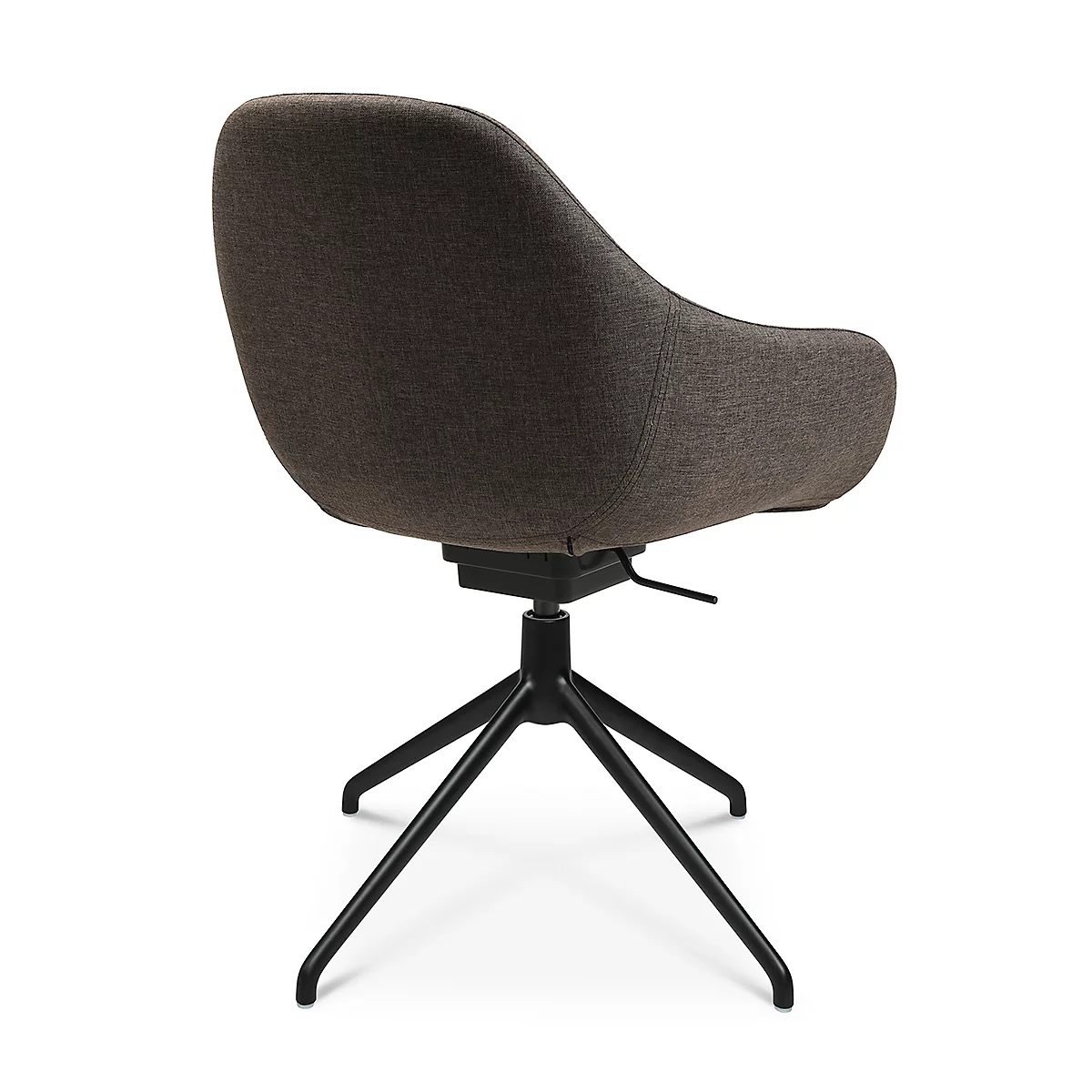 Fauteuil de conférence Topstar Sitness Life 2.0, pivotant/assis réglable en hauteur, accoudoirs, L 450 x P 460 x H 440-470 mm, piétement 4 branches, alu noir mat &amp; tissu, jaune