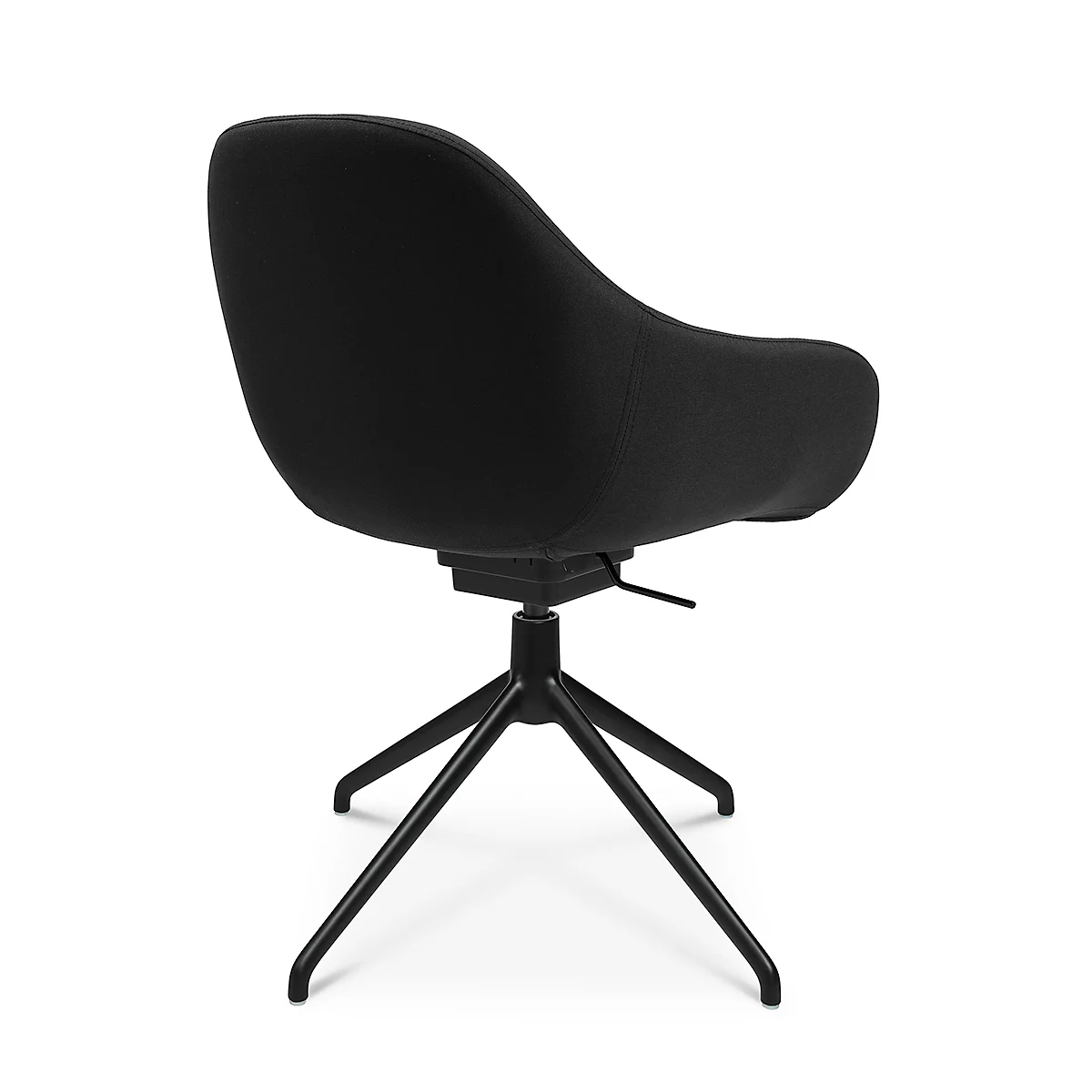 Fauteuil de conférence Topstar Sitness Life 2.0, pivotant/assis réglable en hauteur, accoudoirs, L 450 x P 460 x H 440-470 mm, piétement 4 branches, alu noir mat &amp; tissu, noir