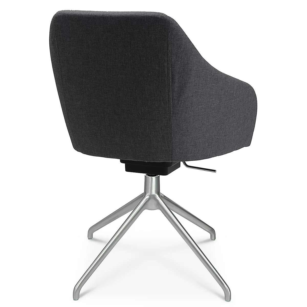 Fauteuil de conférence Topstar Sitness Life 2.1, pivotant/assis réglable en hauteur, accoudoirs, L 350-480 x P 460 x H 460-490 mm, piétement 4 branches, alu mat &amp; tissu, anthr.